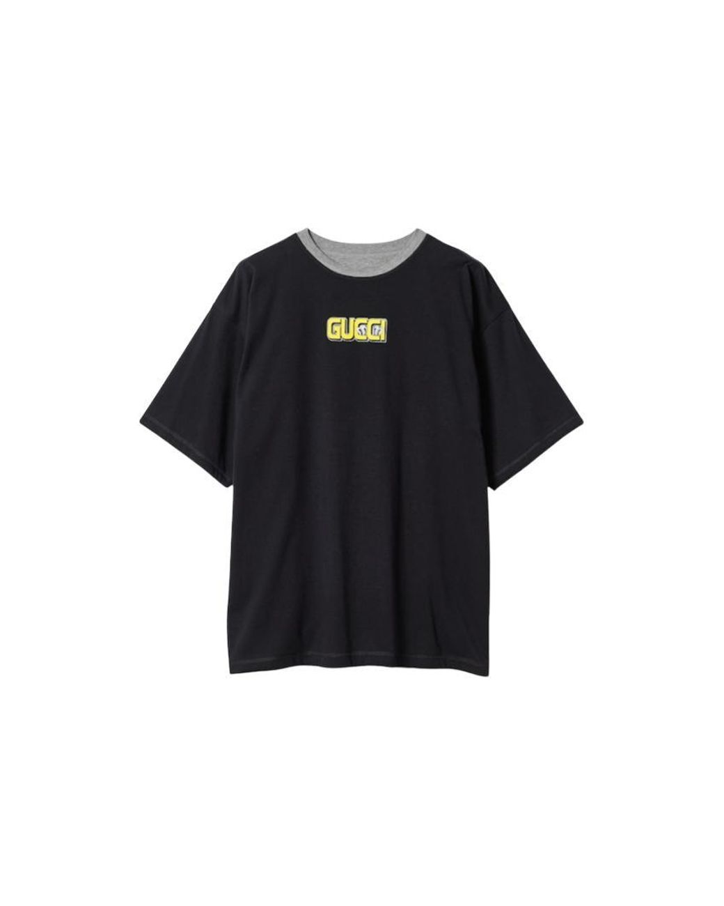 Gucci Gray Reversible Cotton Jersey T-Shirt for men