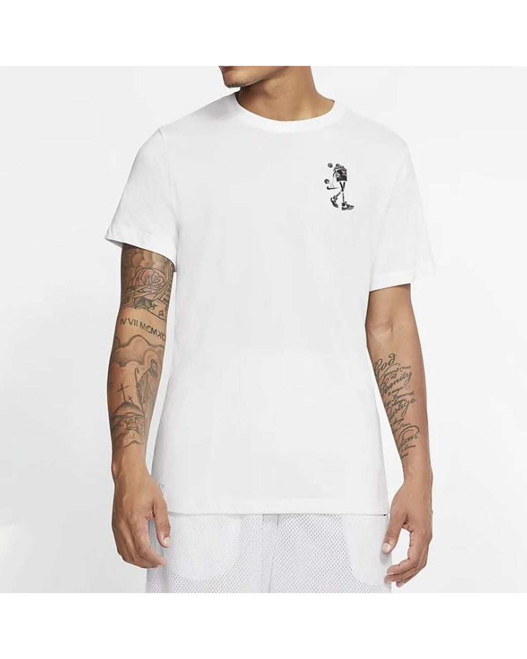 Nike White Back Basketball Graffiti Printing Short Sleeve for men