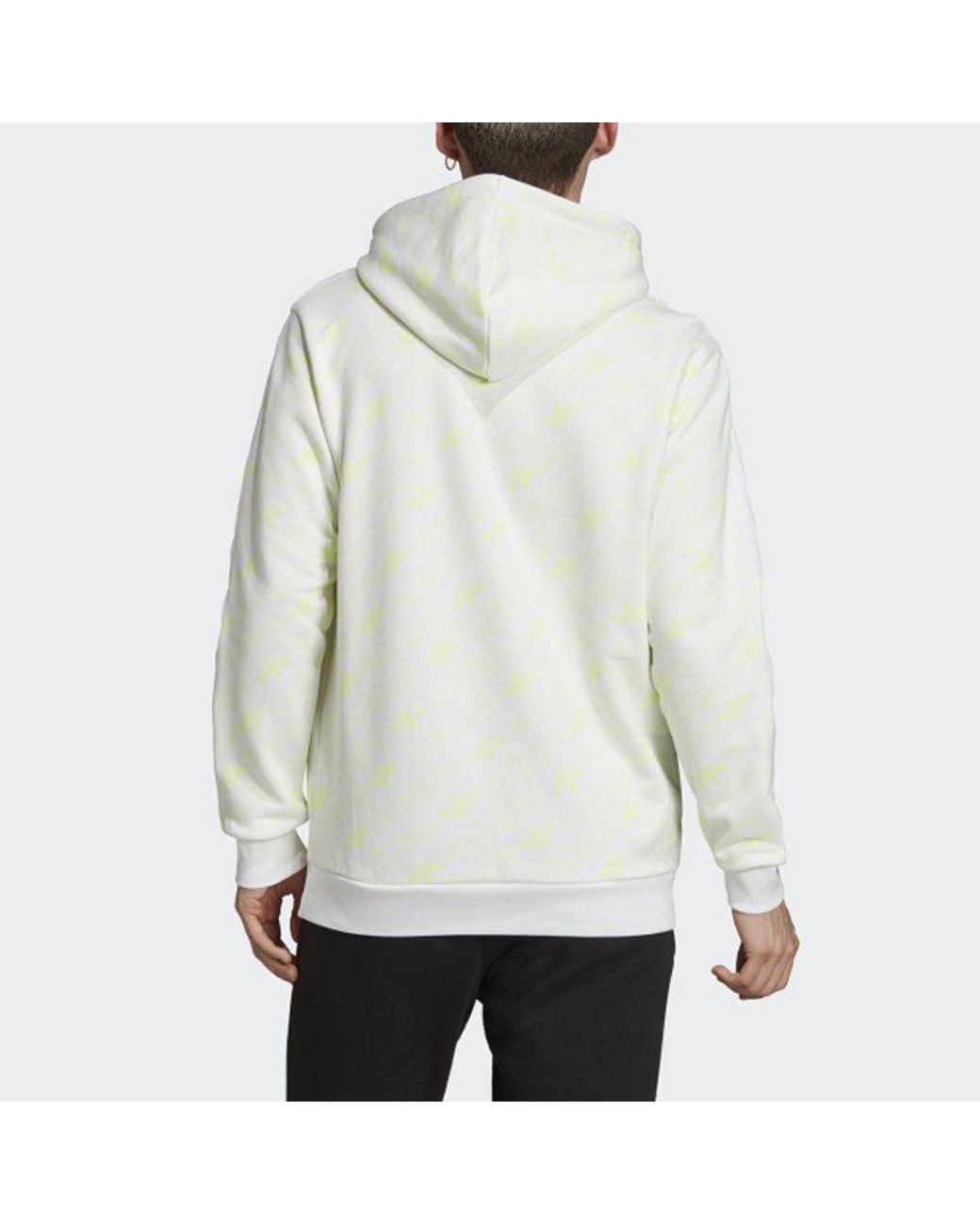 Adidas White Originals Mono Hoodle Hooded Sports Pullover for men