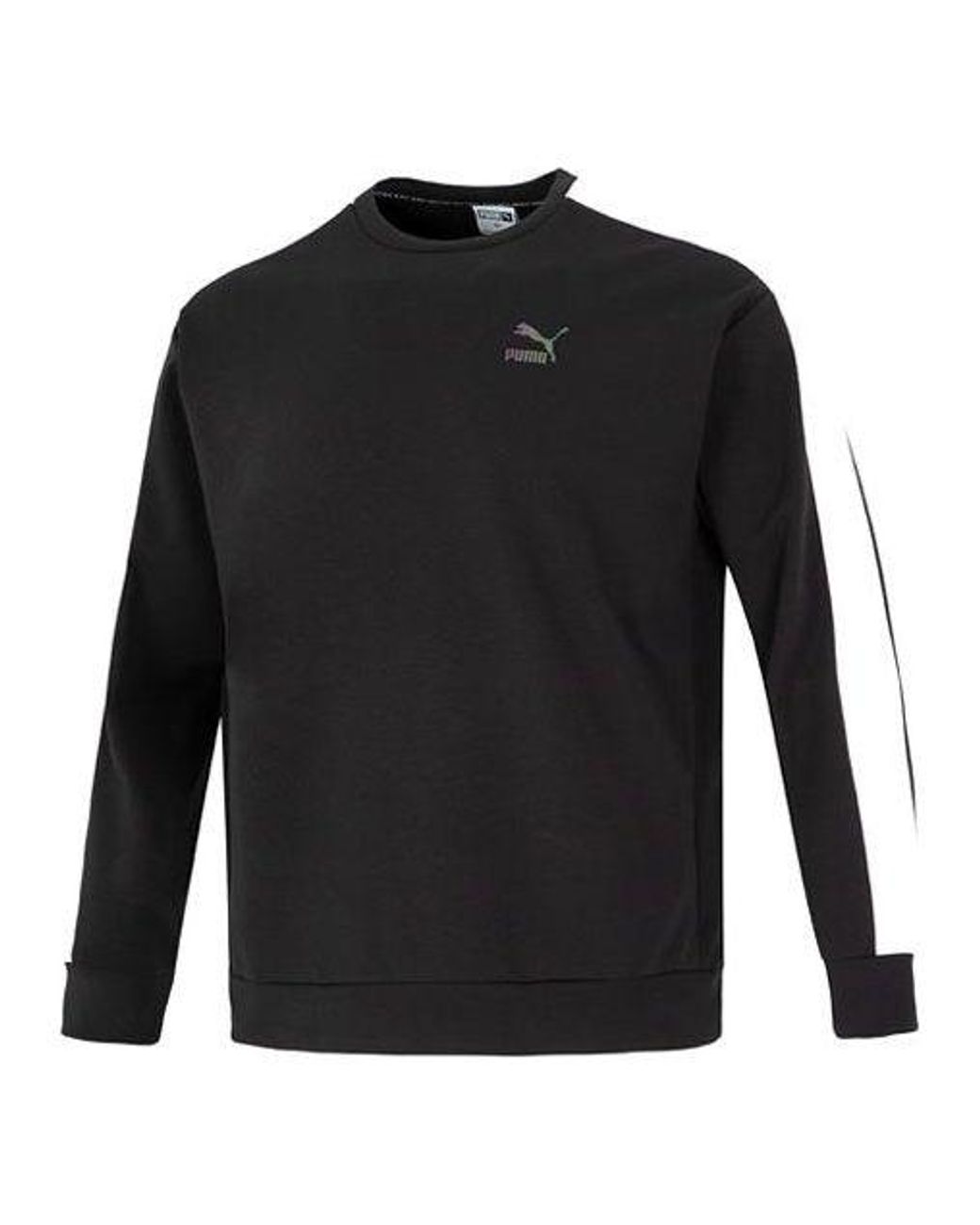 PUMA Black Suit Crew Neck Logo Sweatshirt for men