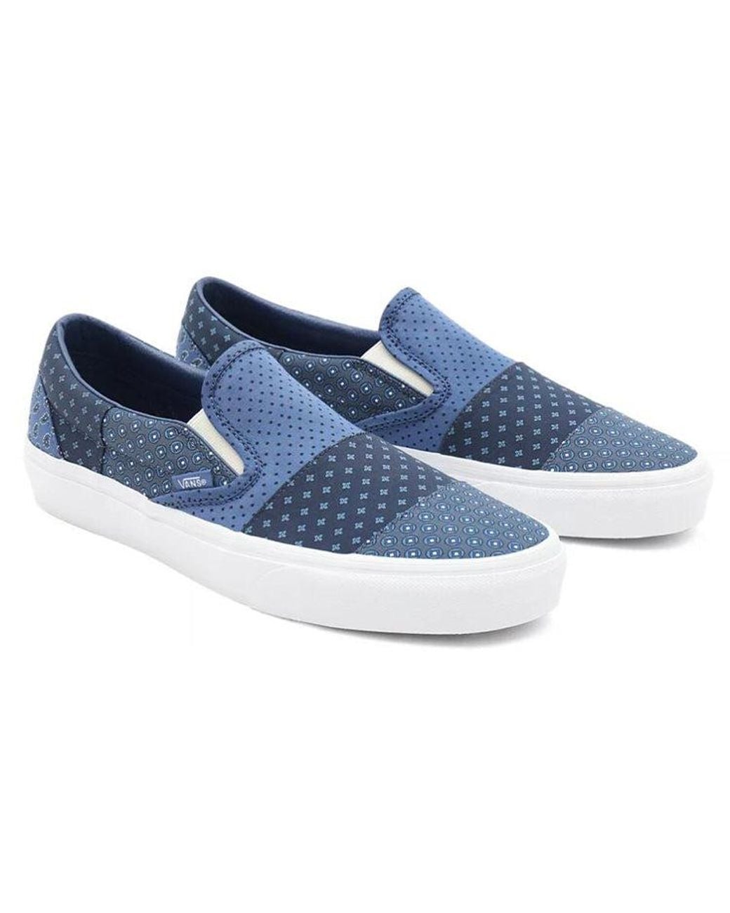 Vans Blue Classic Slip-On 'Tie Print Patchwork' for men