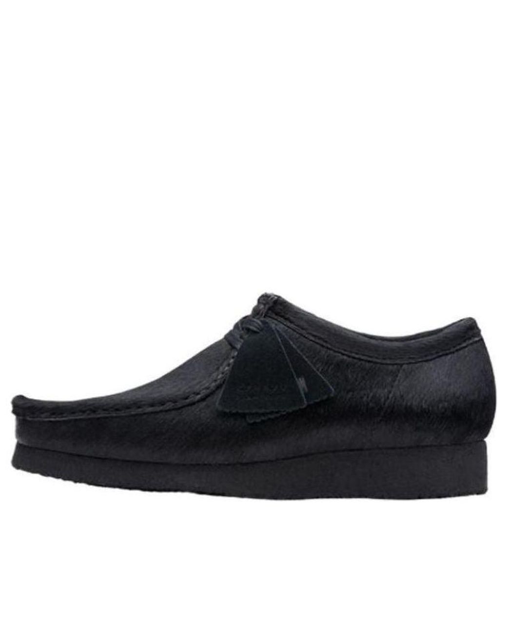 Clarks Wallabee Hair On in Black for Men | Lyst UK