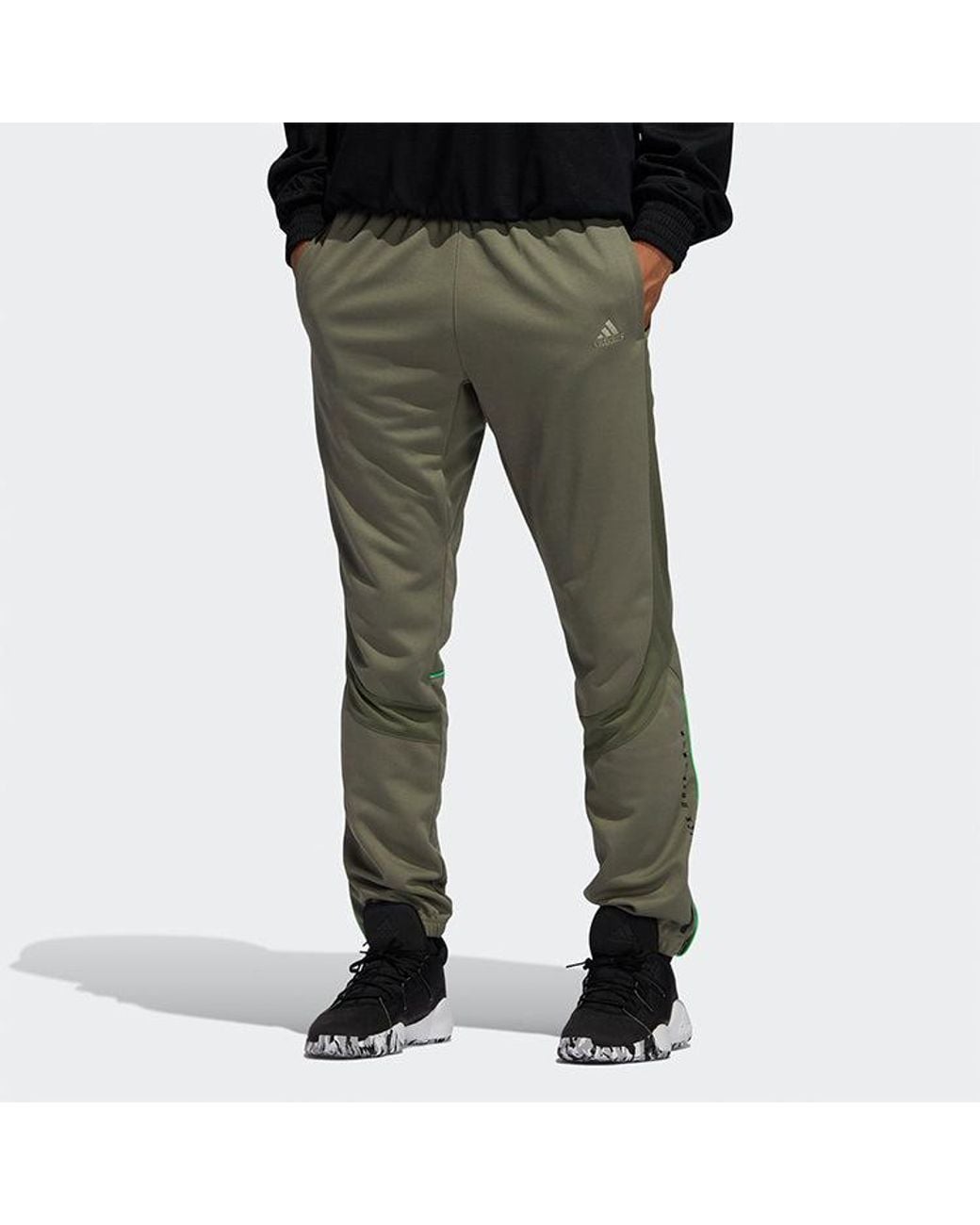Adidas Green Rose Cu Pnt Basketball Sports Long Pants for men