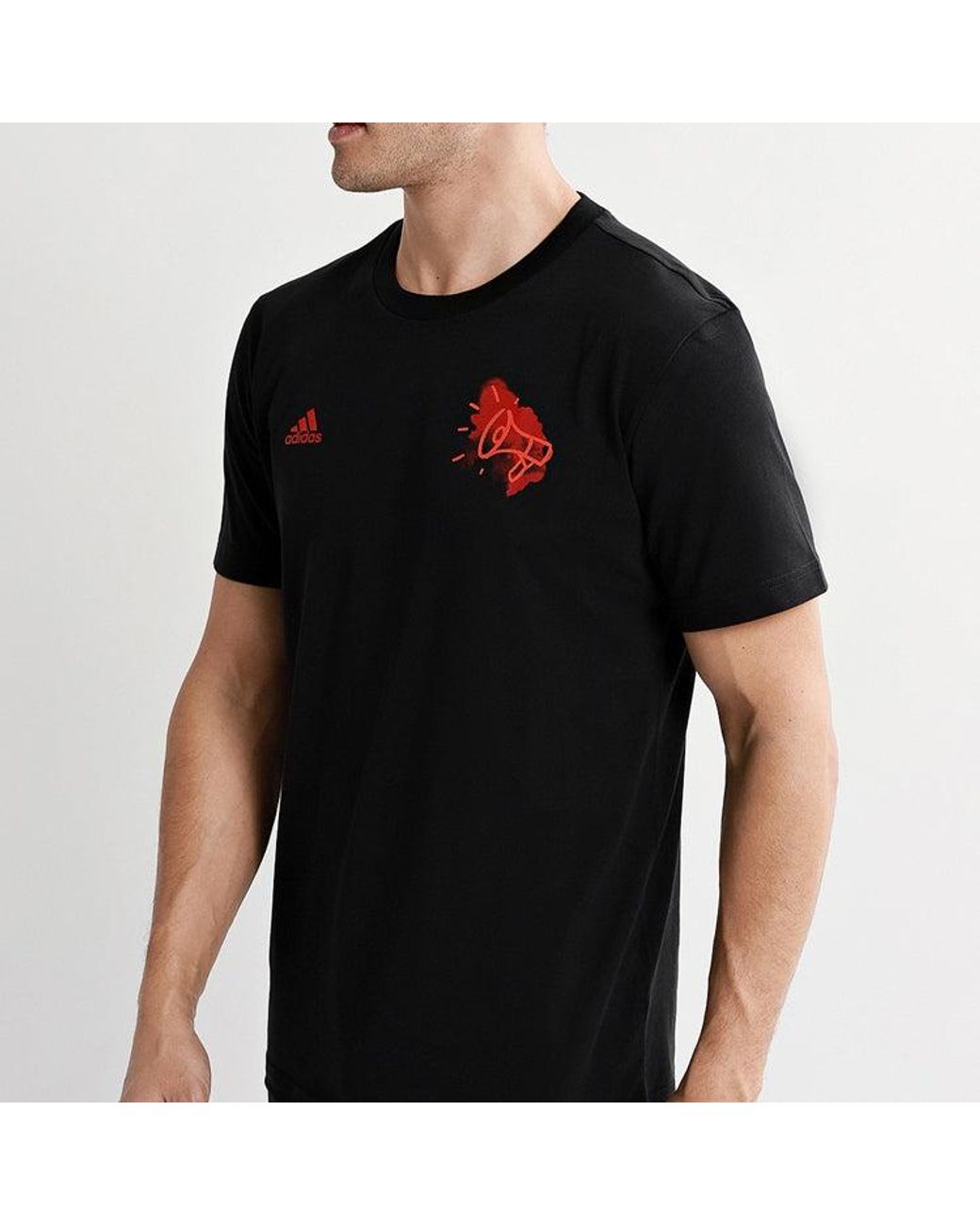 Adidas Black Grfx Nr 7 Soccer/Football Sports Short Sleeve for men