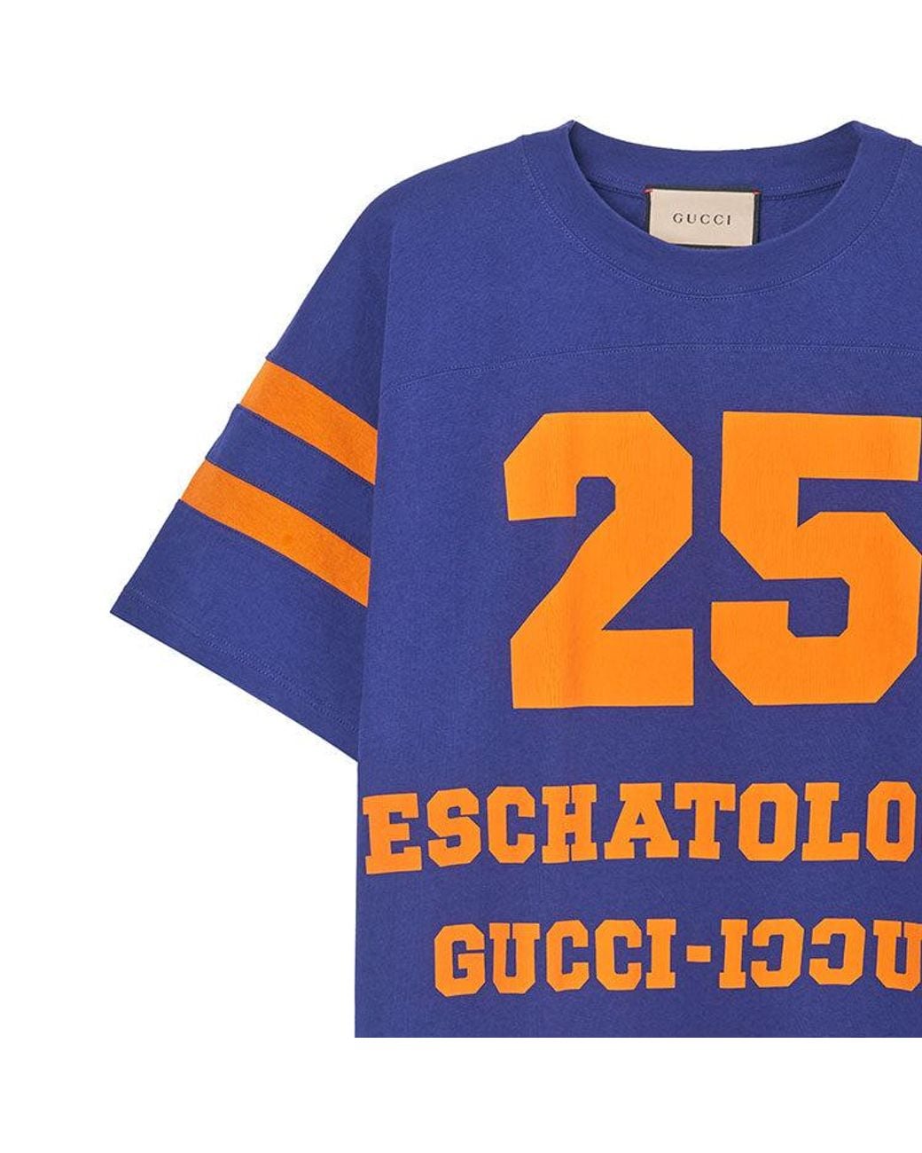 Gucci Blue Logo Football Tee for men