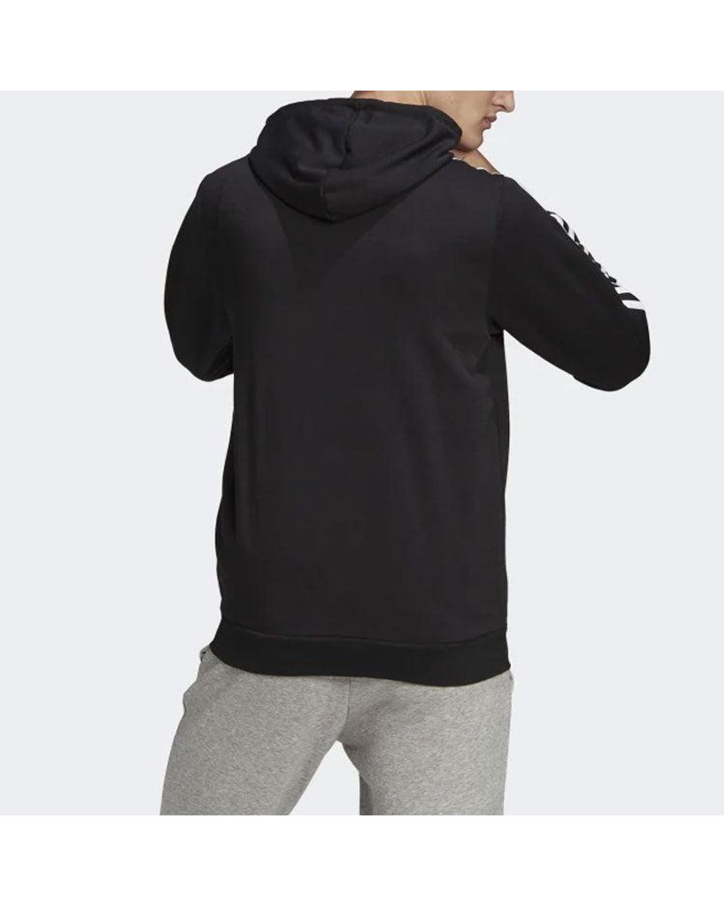 Adidas Black M 3S Ft Fz Hd Train Jacket Coat for men