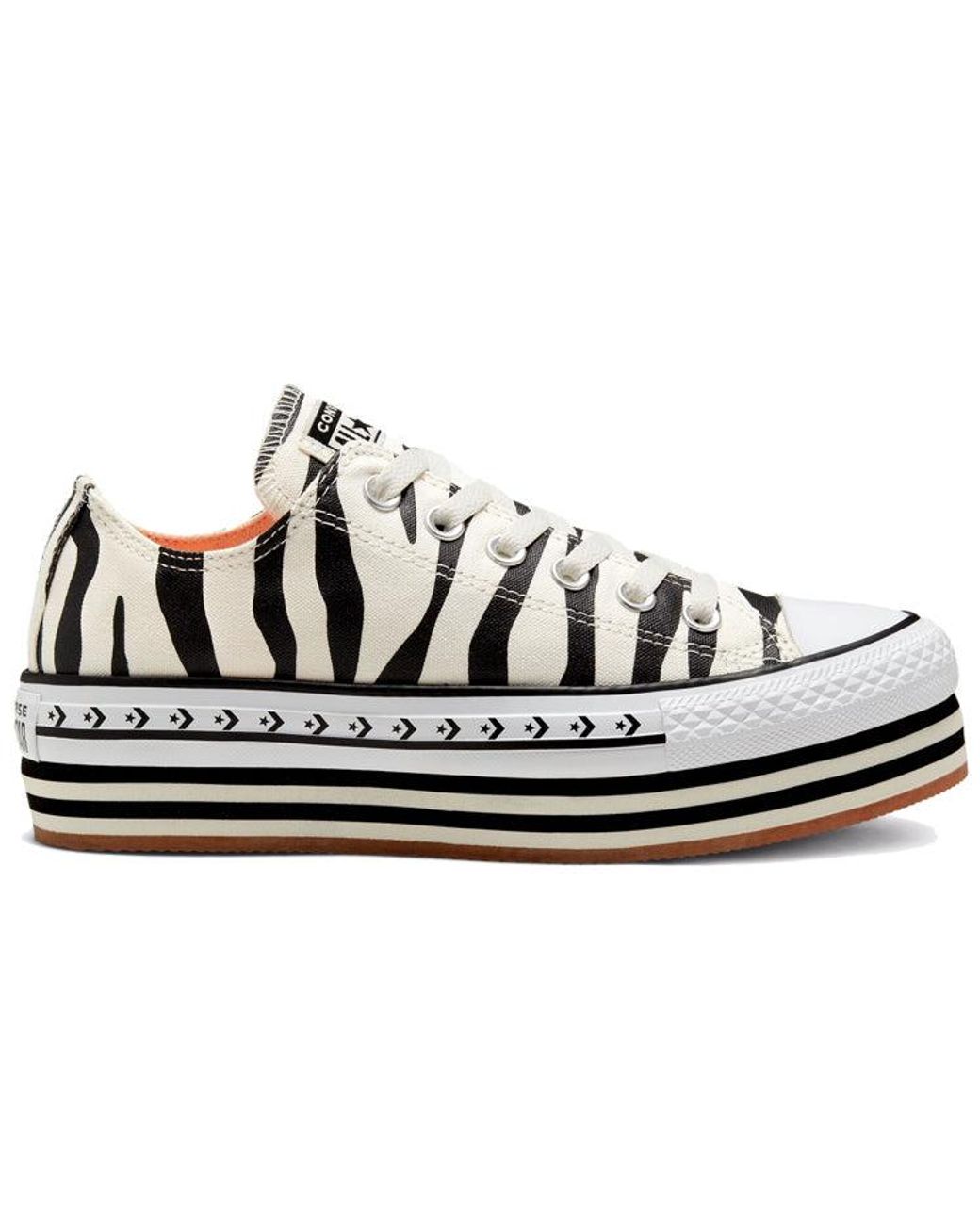 Converse Chuck Taylor All Star Platform Low 'sunblocked - Zebra' in Black |  Lyst