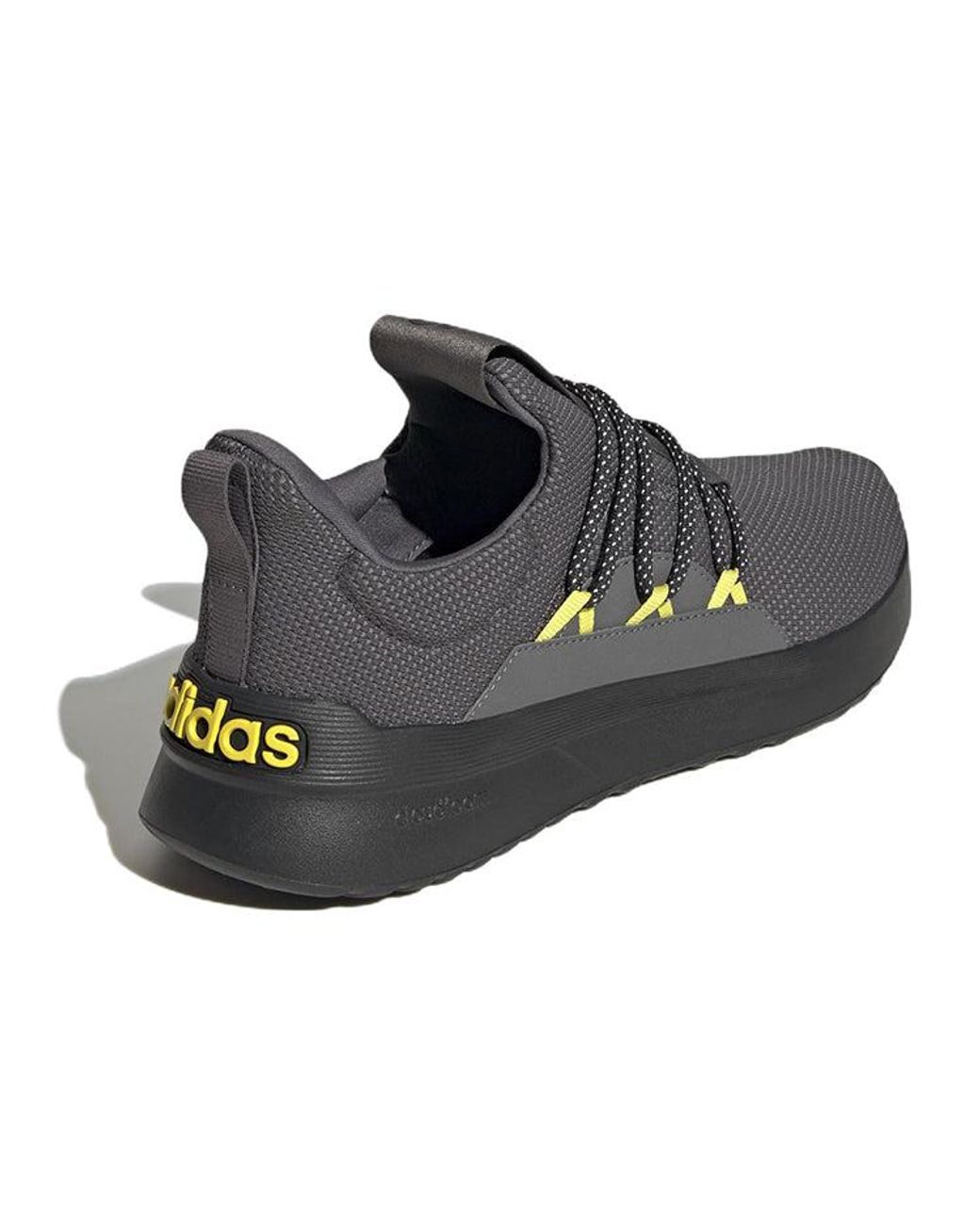 Adidas Black Lite Racer Adapt 5.0 Cloudfoam Slip-On Shoes for men