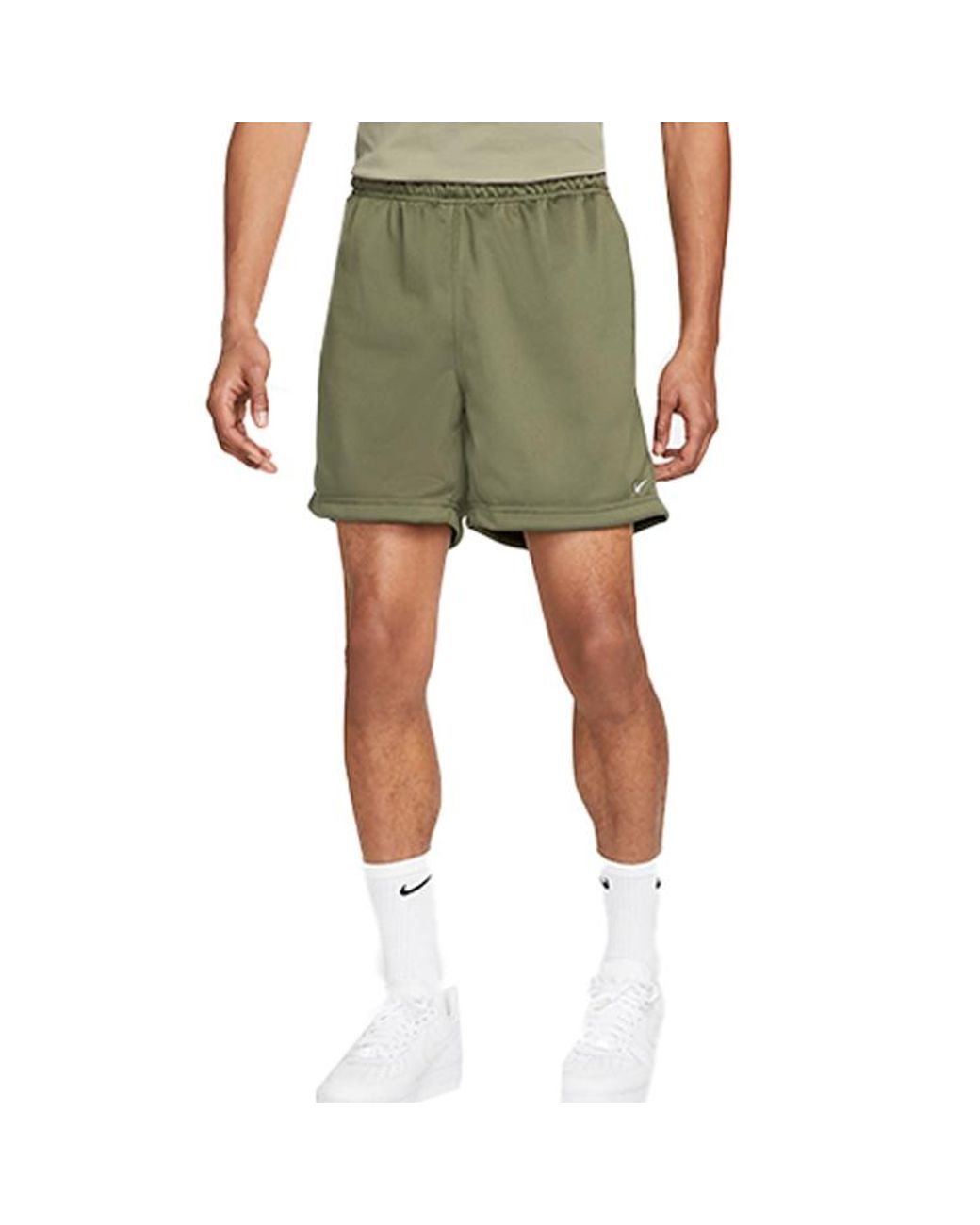 Nike Green Solid Color Minimalistic Elastic Waistband Logo Medium Shorts for men