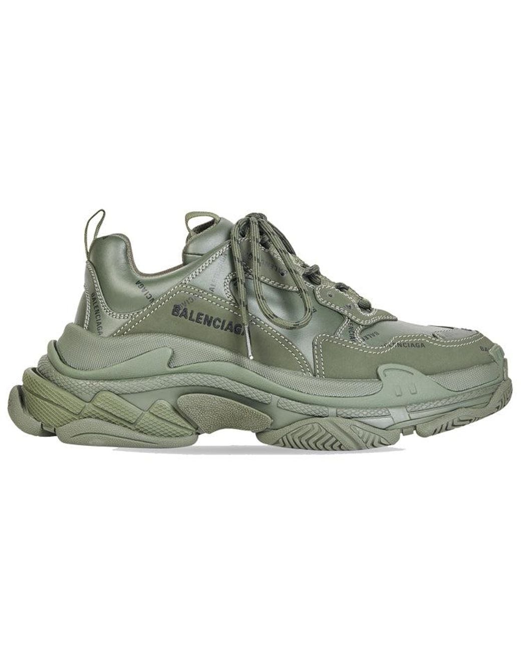 Balenciaga Green Triple S 'Allover Logo for men