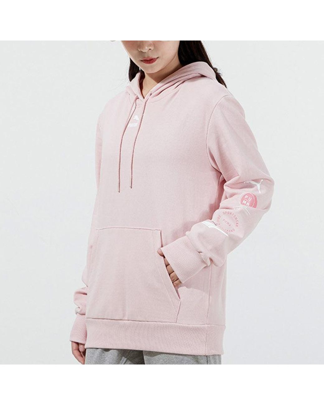 PUMA Pink (Wmns) Small Logo Hoodie 'Light'