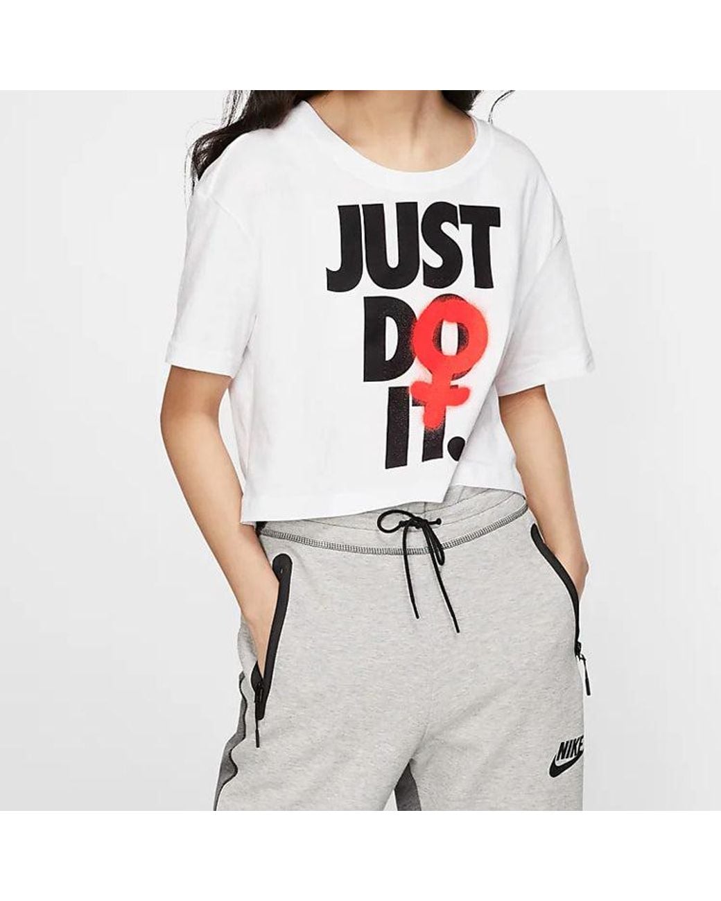 Nike White (Wmns) Nsw Rebel Crop Short Sleeve