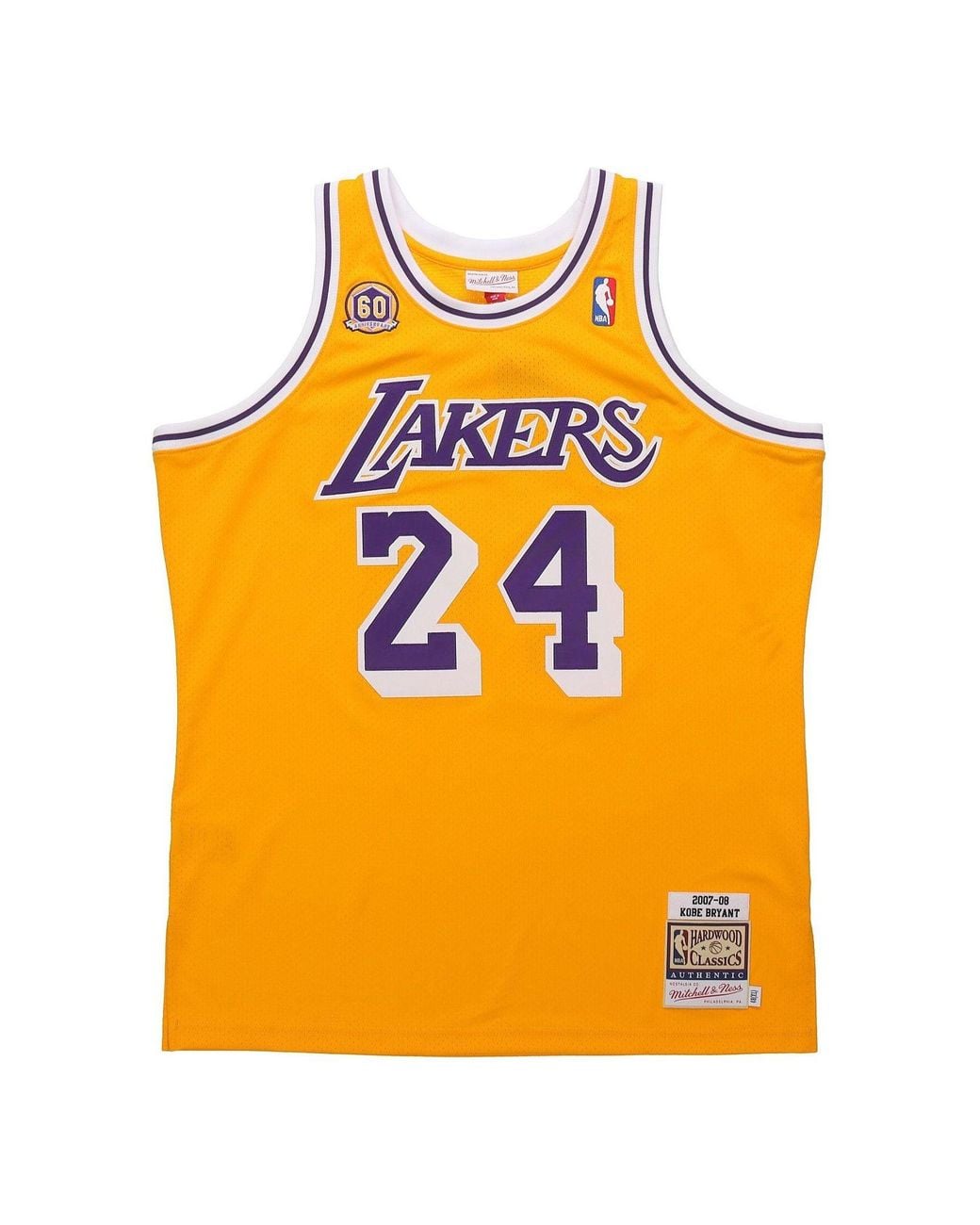 Mitchell & Ness Orange Nba Los Angeles Lakers 2007/08 Authentic Jersey 'Kobe Bryant 24' for men