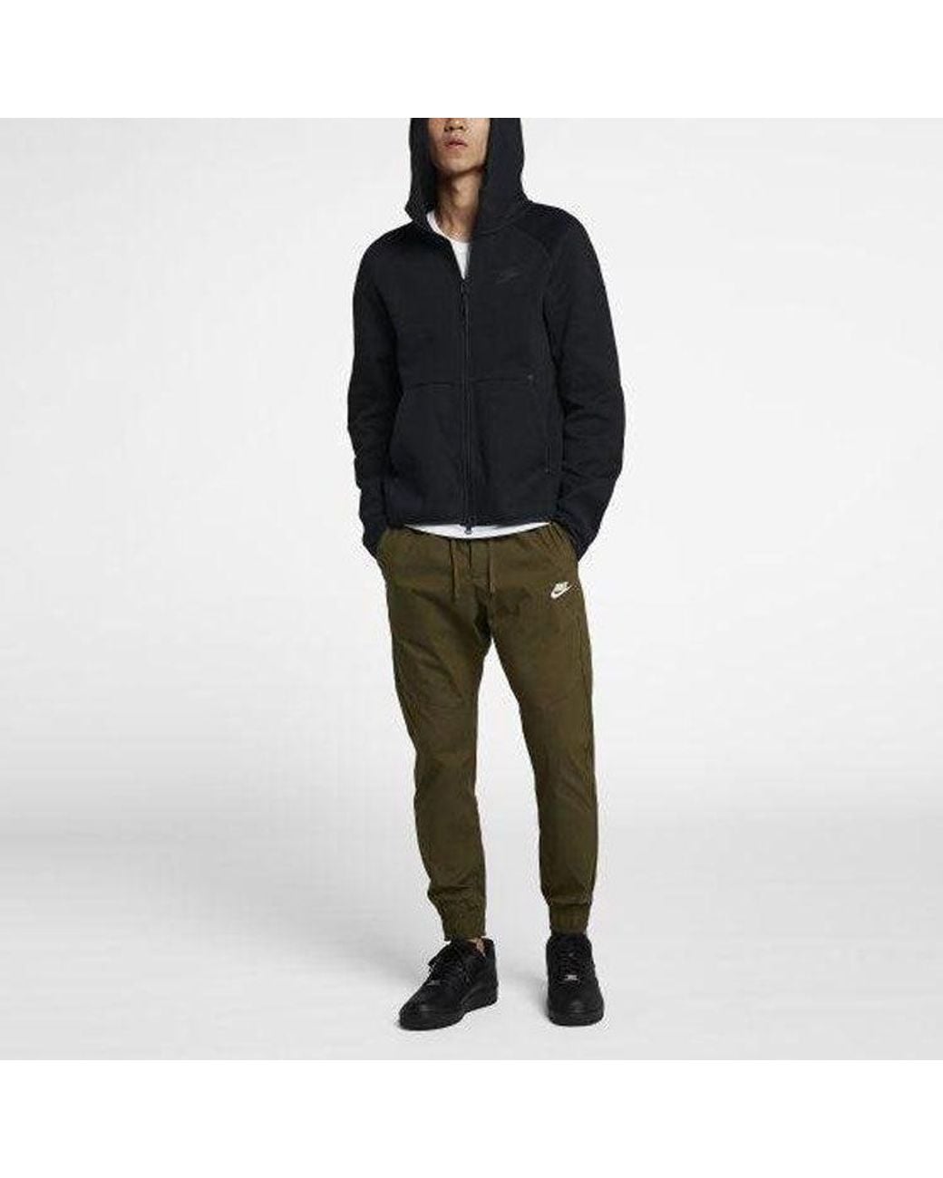 Nike Black As Sportswear Tch Flc Fz for men