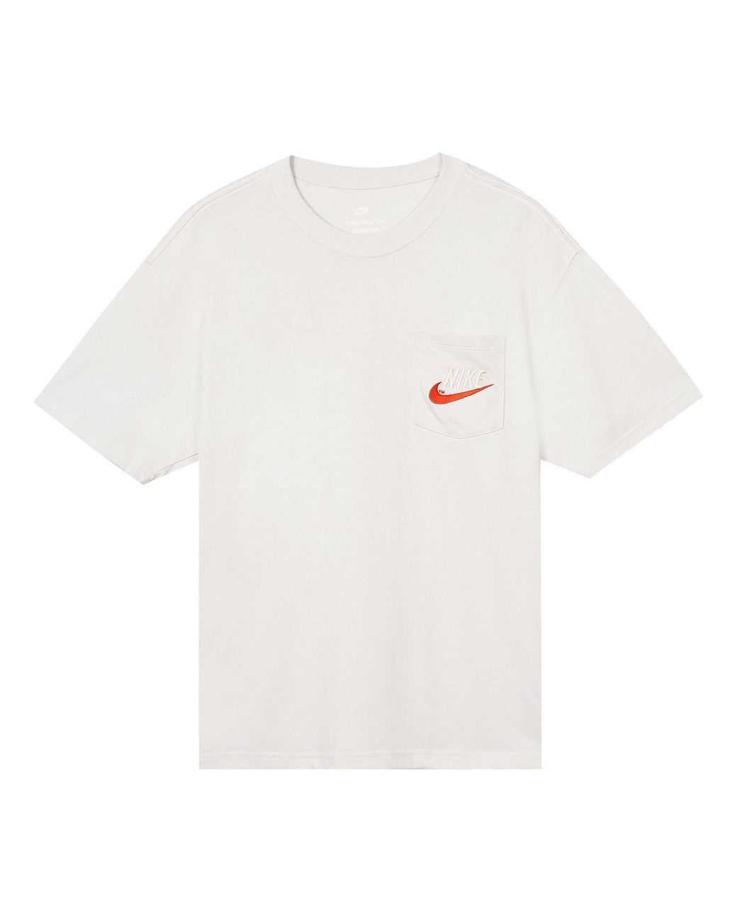 Nike Sportswear Casual Sports Breathable Back Large Logo Round Neck Short Sleeve Phantom White Gray T-shirt for men