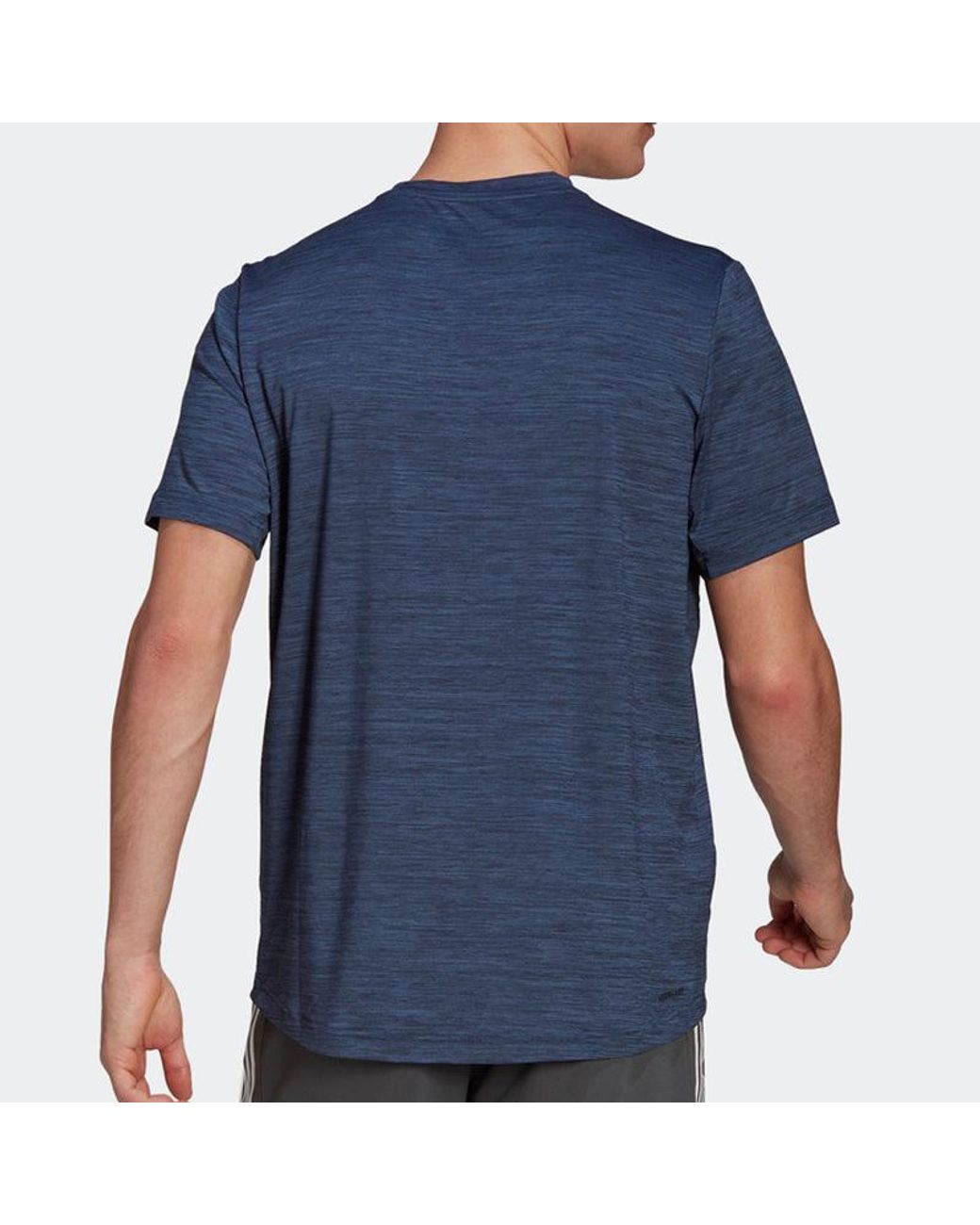 Adidas Blue M Ht El Tee Casual Sports Breathable Quick Dry Short Sleeve for men