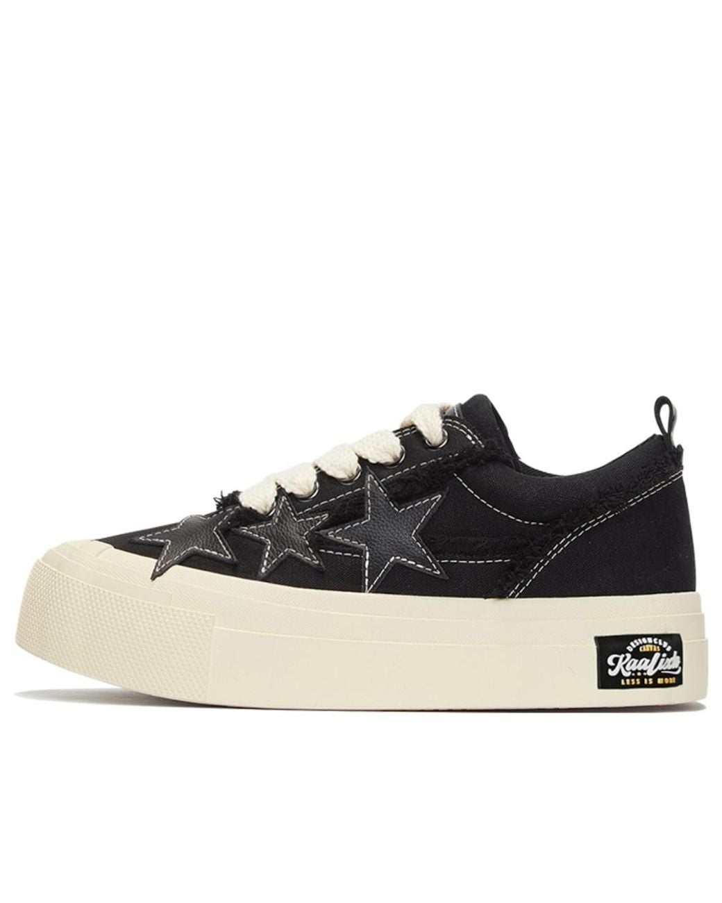 KAALIXTO Black Skateboarding Canvas Low Leather' for men