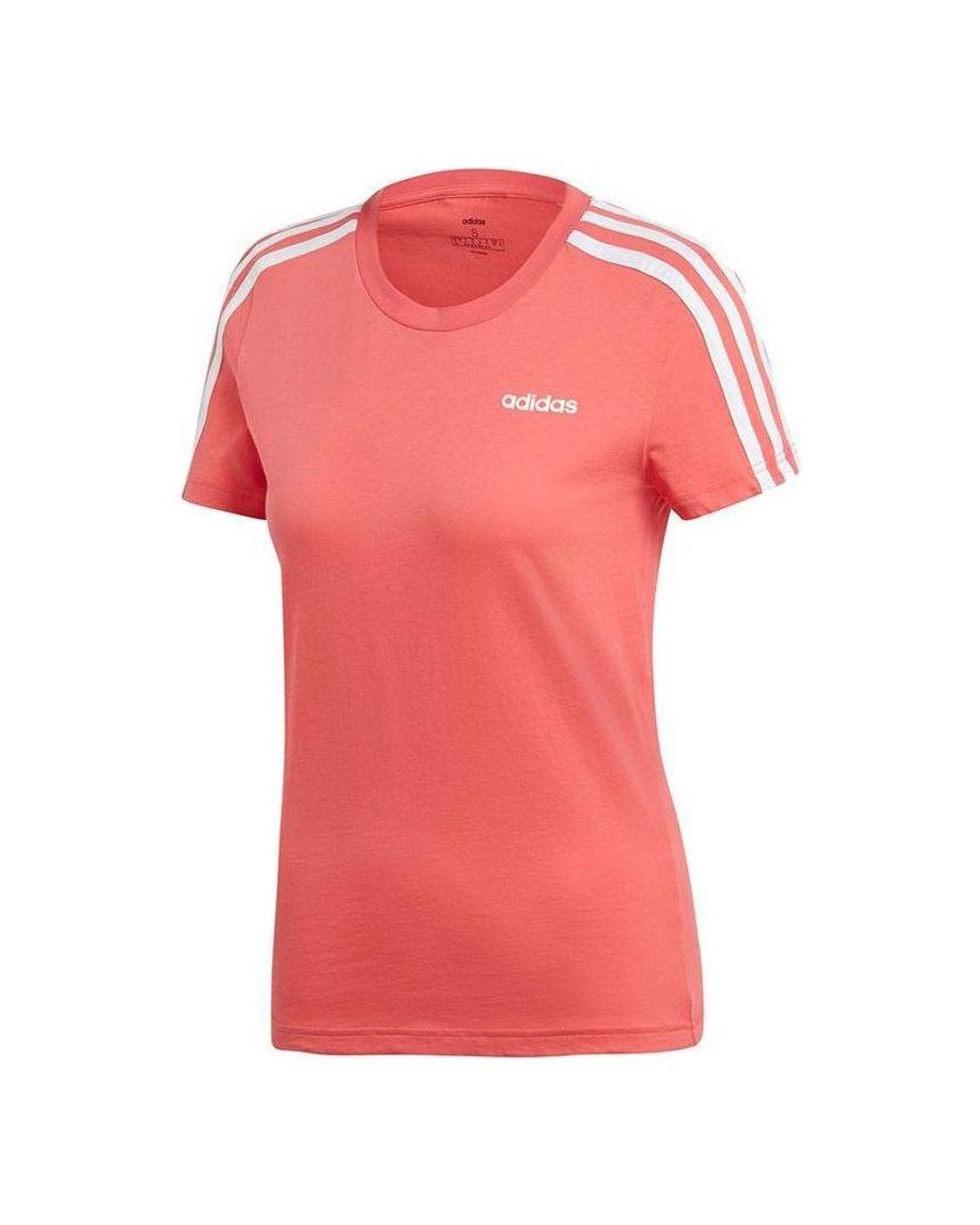 Adidas Pink (Wmns) Essentials 3-Stripes Slim T-Shirt