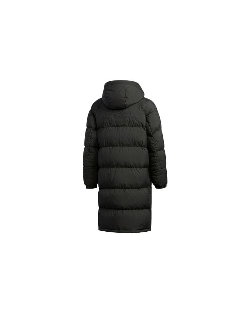 Adidas Black Puffy Long Down Stay Warm Outdoor Sports Hooded Down Jacket for men