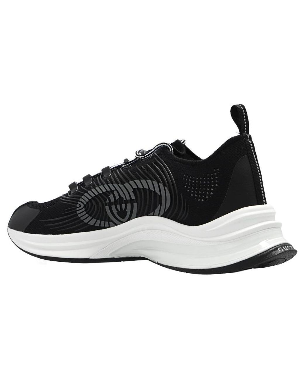 Gucci Black Run Sneaker 'Rhyton Logo Monogram' for men