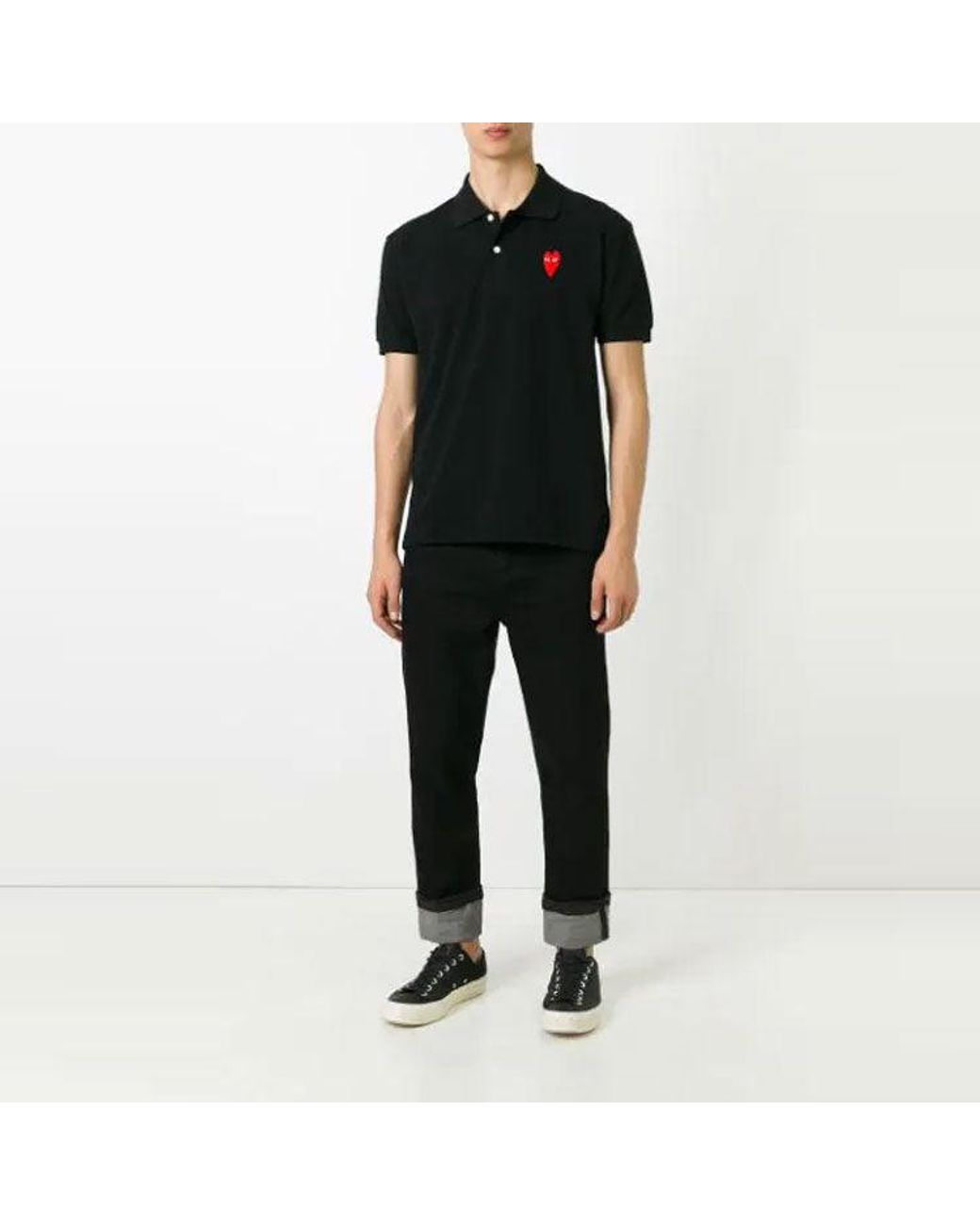 COMME DES GARÇONS PLAY Blue Polo Emblem for men