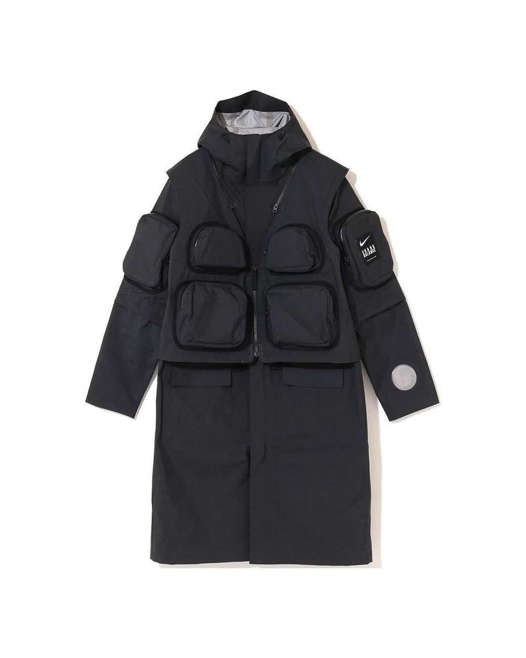 Nike Black Multifunction Detachable Waterproof Hooded Coat Asia Sizing for men