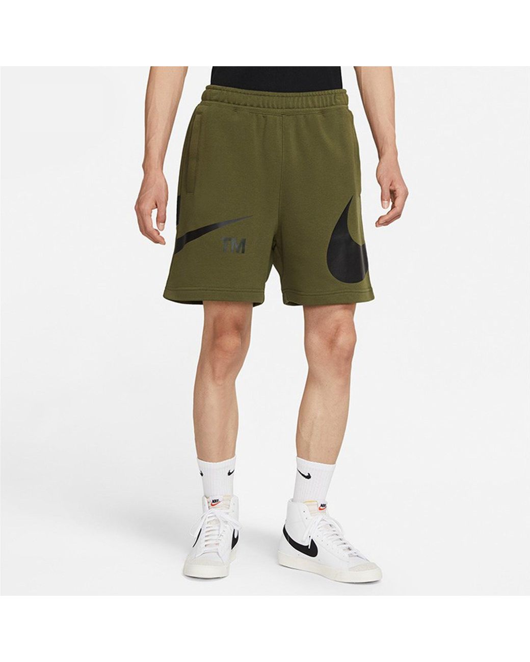 Nike Green Sportswear Swoosh Logo Sports Shorts for men