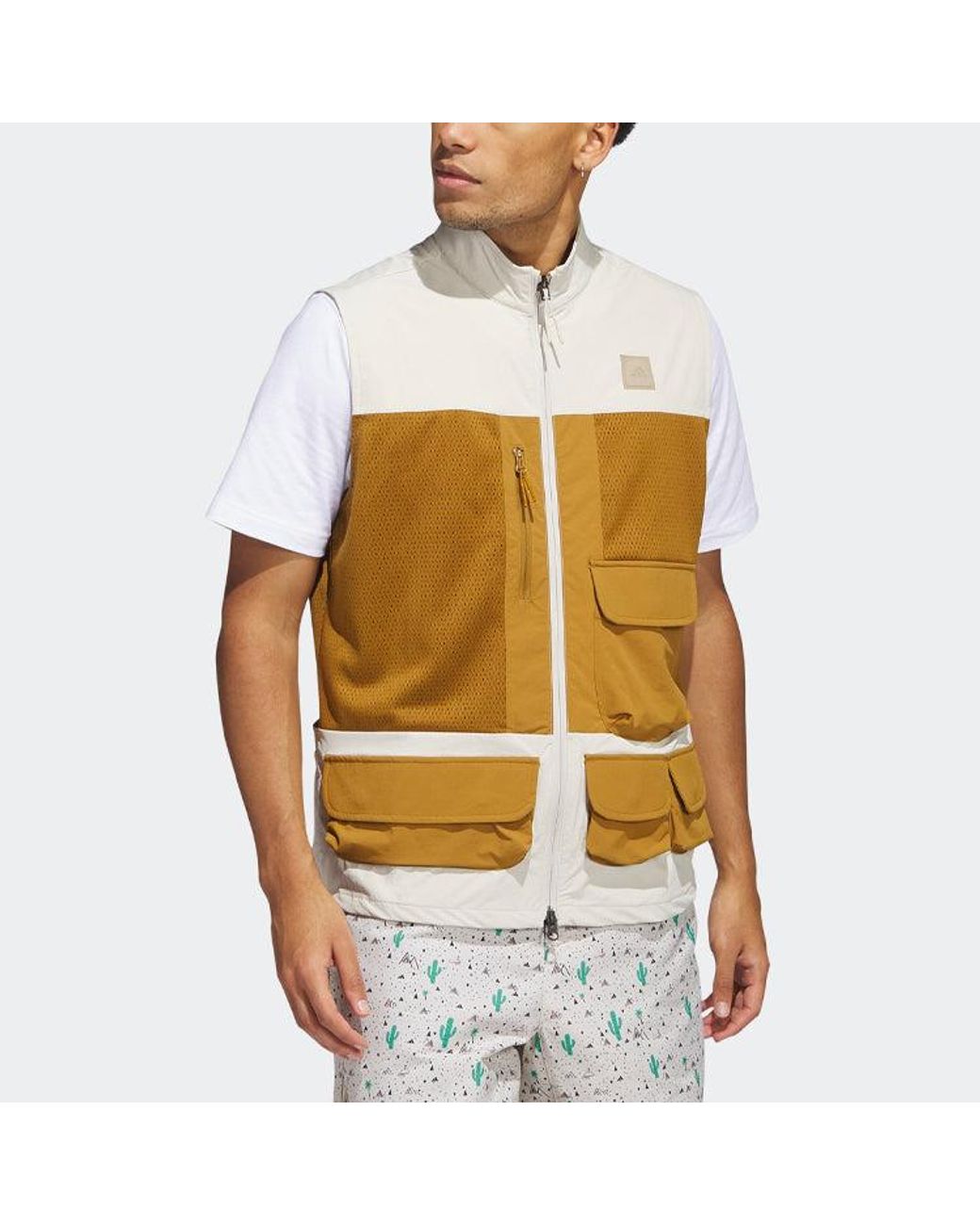 Adidas Natural Adicross Full-Zip Golf Vest for men