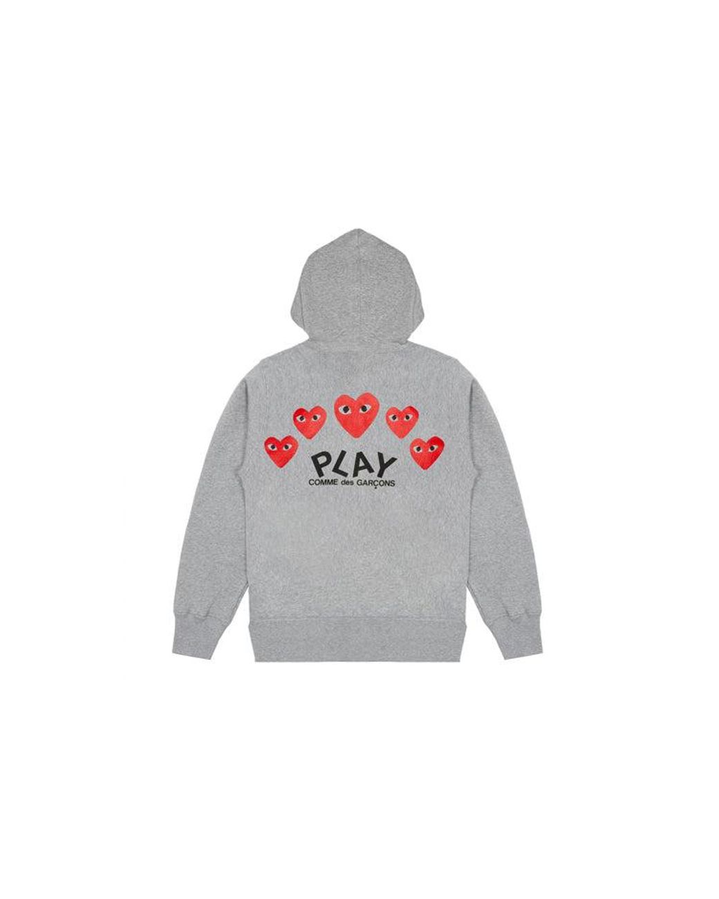 COMME DES GARÇONS PLAY Gray (Wmns) Five Heats Logo Zip Hooded Jacket