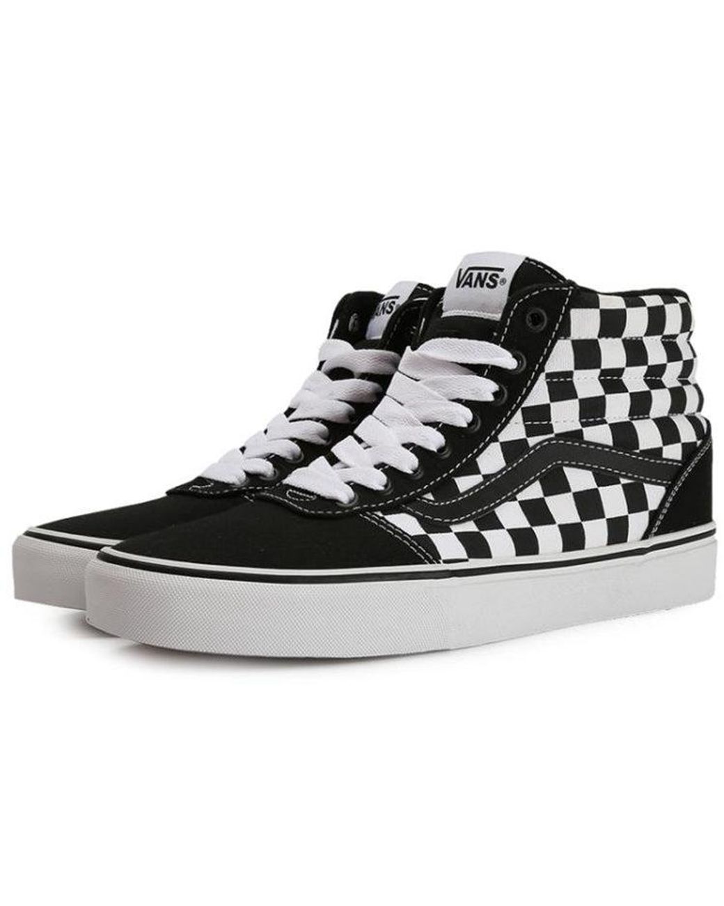 Vans Black Ward High 'Checkerboard' for men