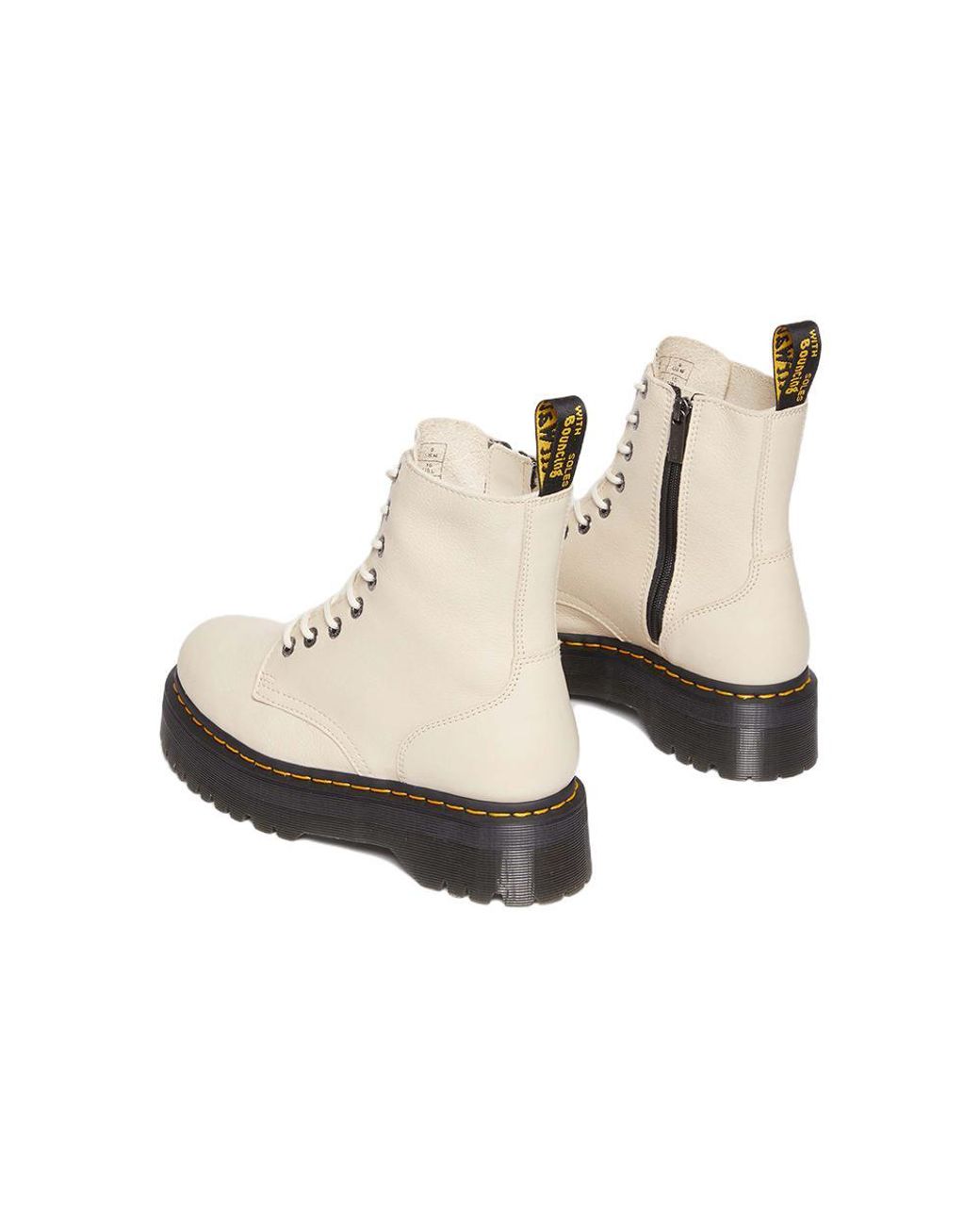 Dr. Martens Natural Jadon Iii Pisa Leather Platform Boots 'Parchment'