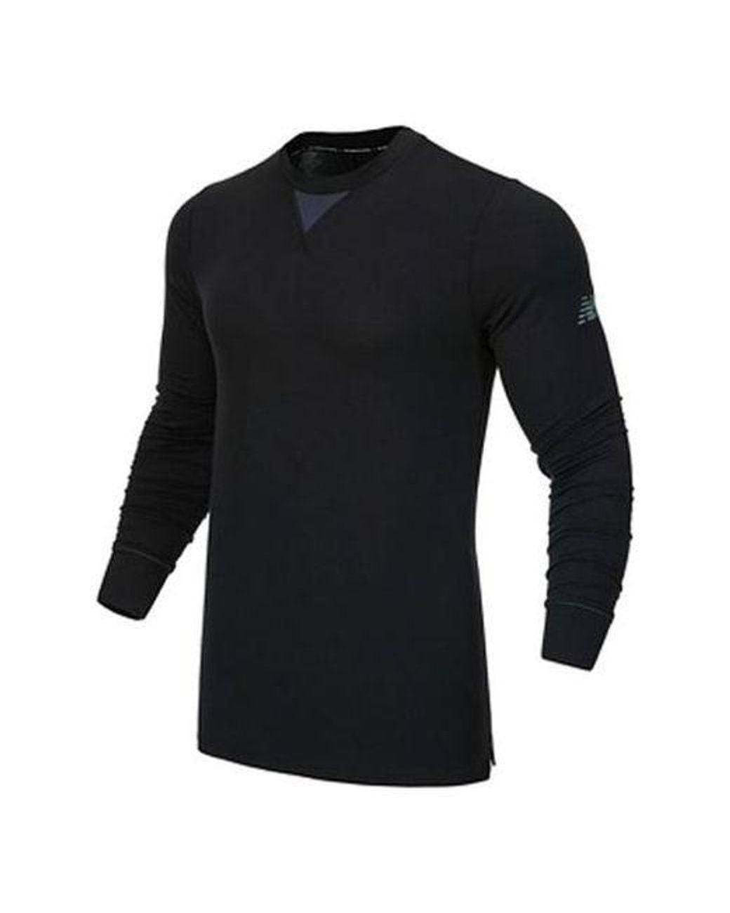 New Balance Black Round Neck Forked Long Sleeves for men