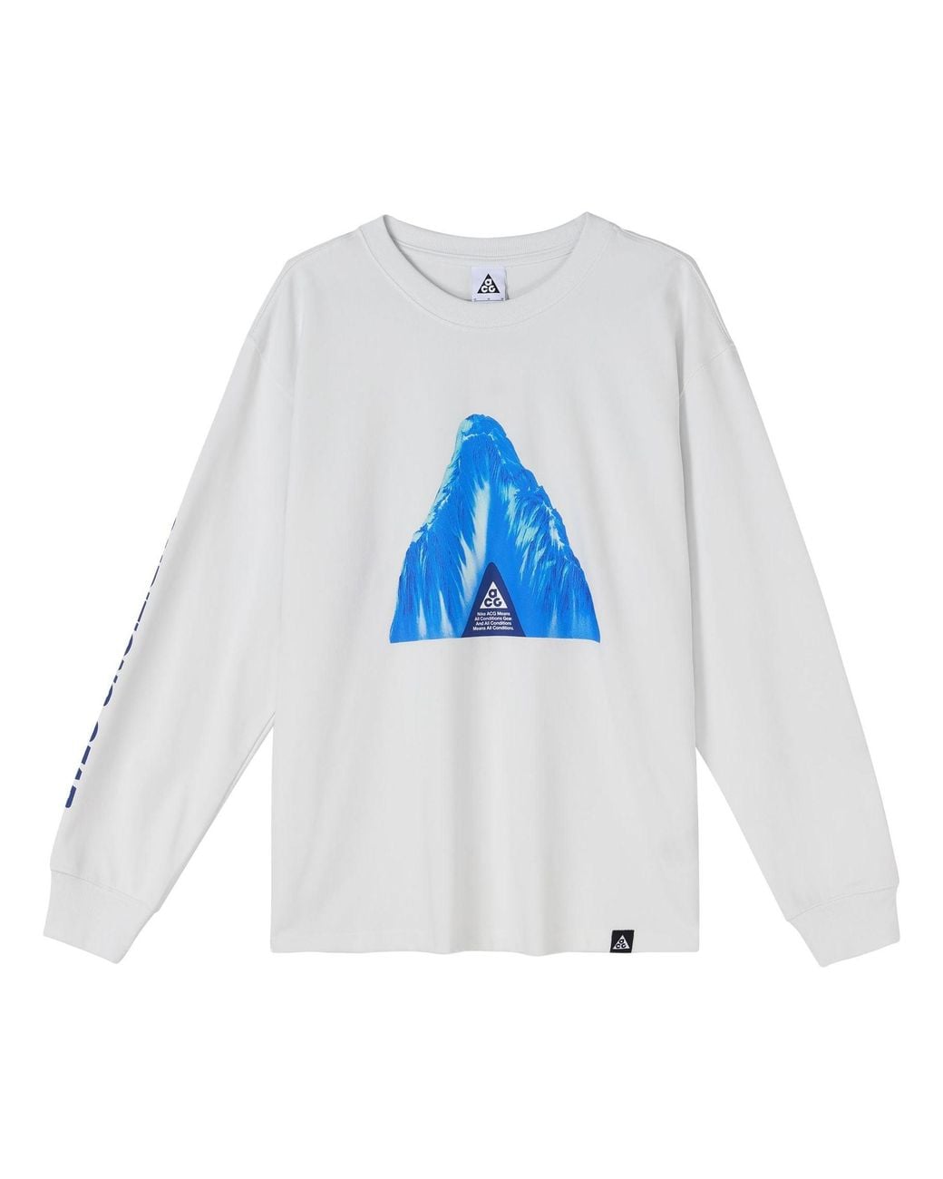 Nike White Acg Ice Cave Casual Sports Breathable Round Neck Long Sleeves T-Shirt for men