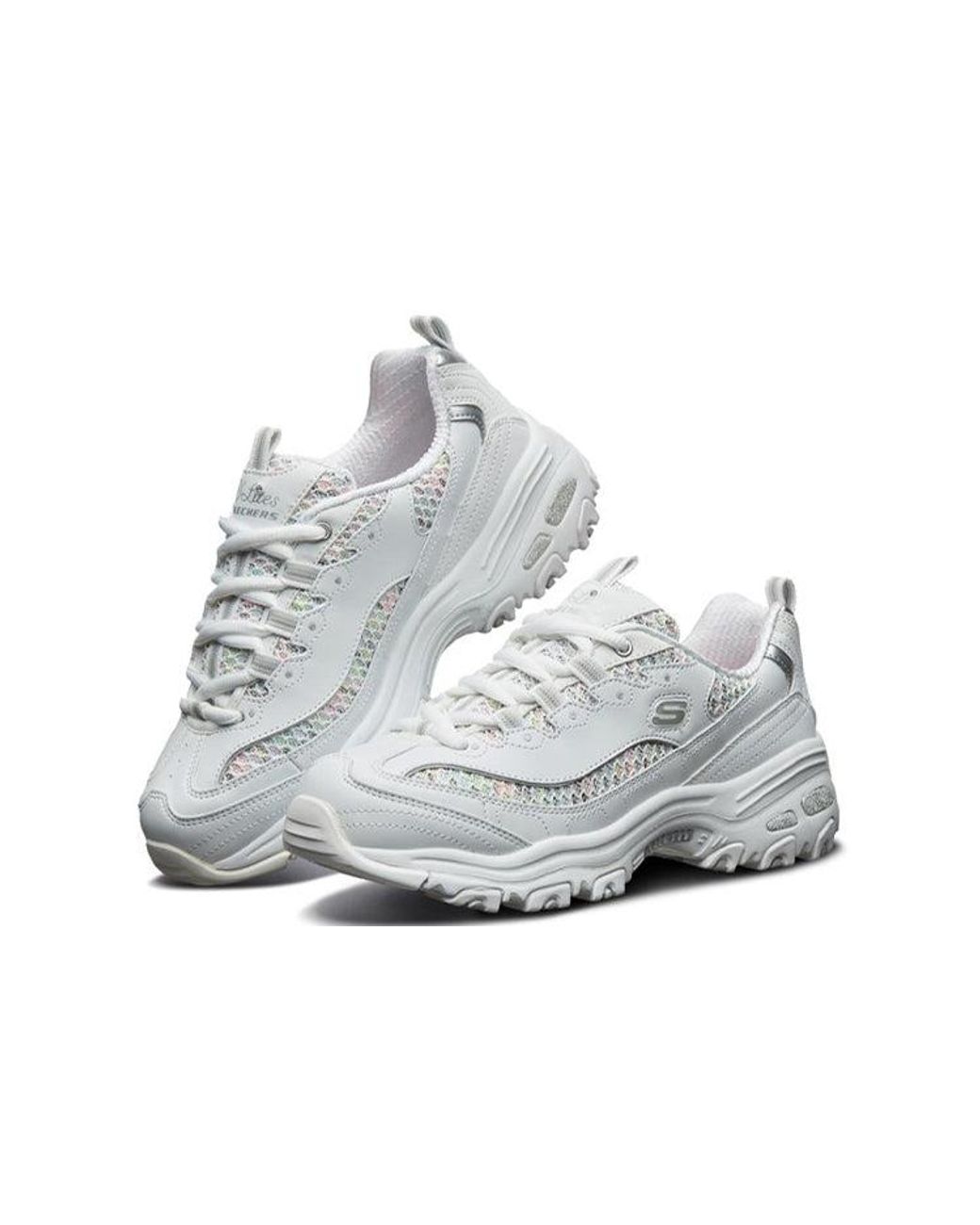 Skechers White (Wmns) D'Lites 1.0 Sneaker Gs