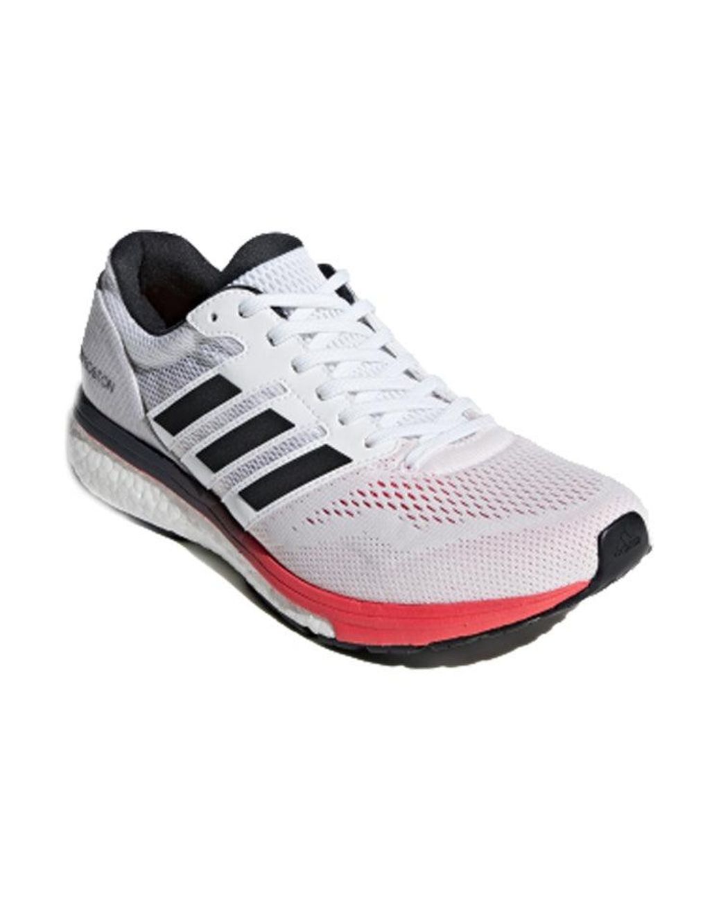 Adidas White Adizero Boston 'Shock' for men