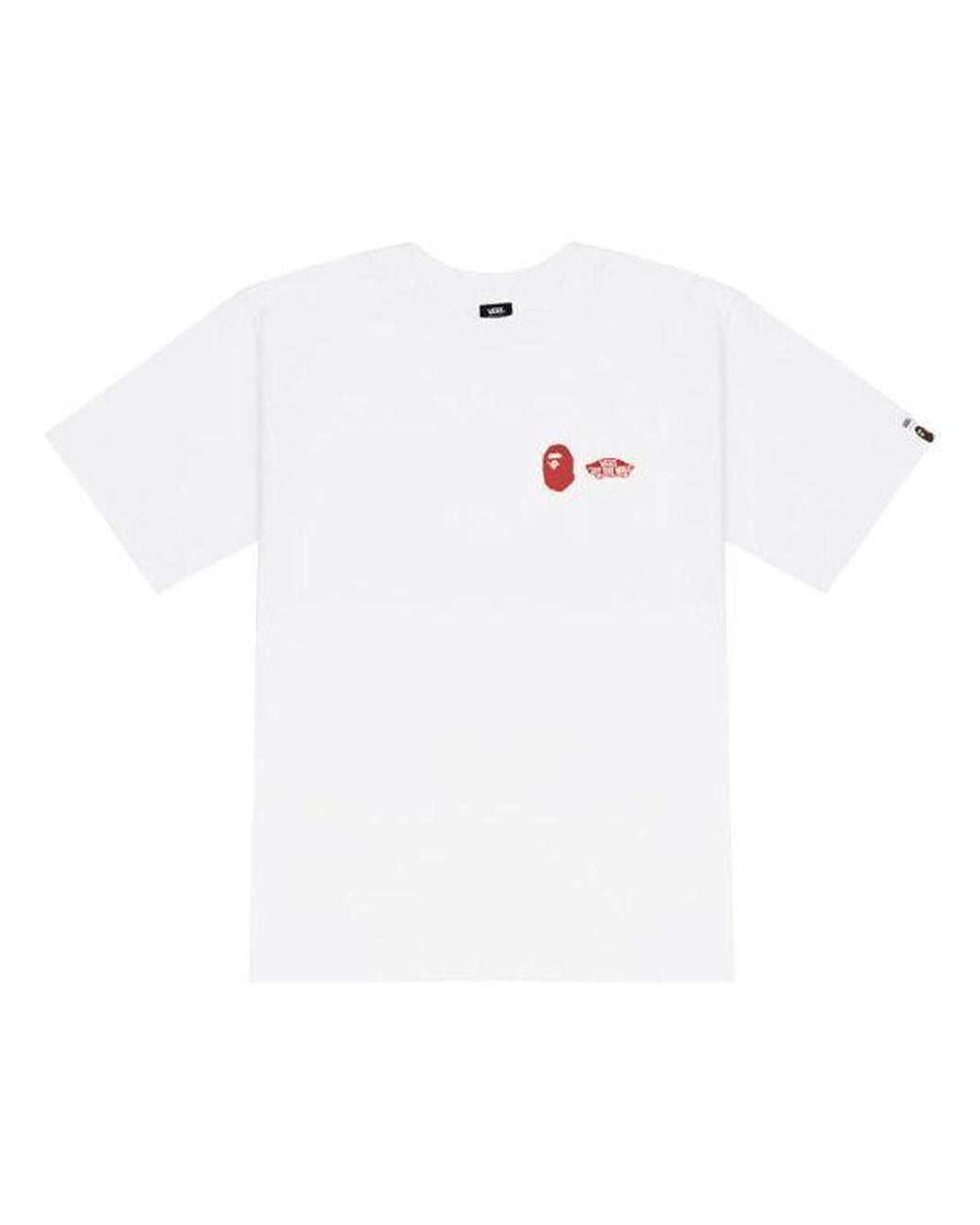 Vans White X Bape Sk8-Hi T-Shirt for men