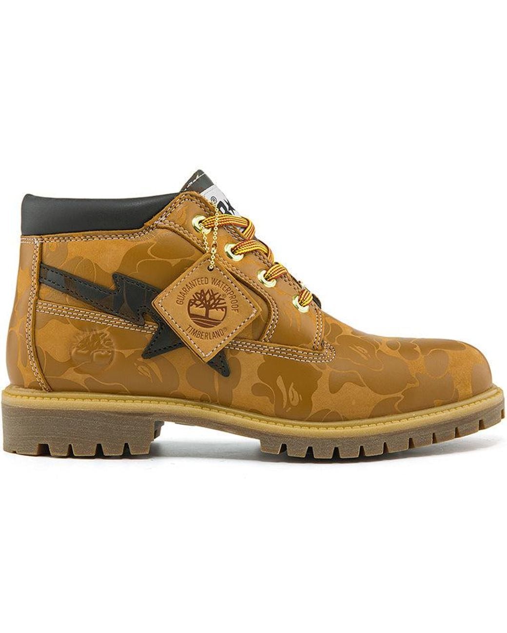 Timberland Brown X Bape Nelson Premium Waterproof Chukka Boots 'Wheat And Chocolate' for men