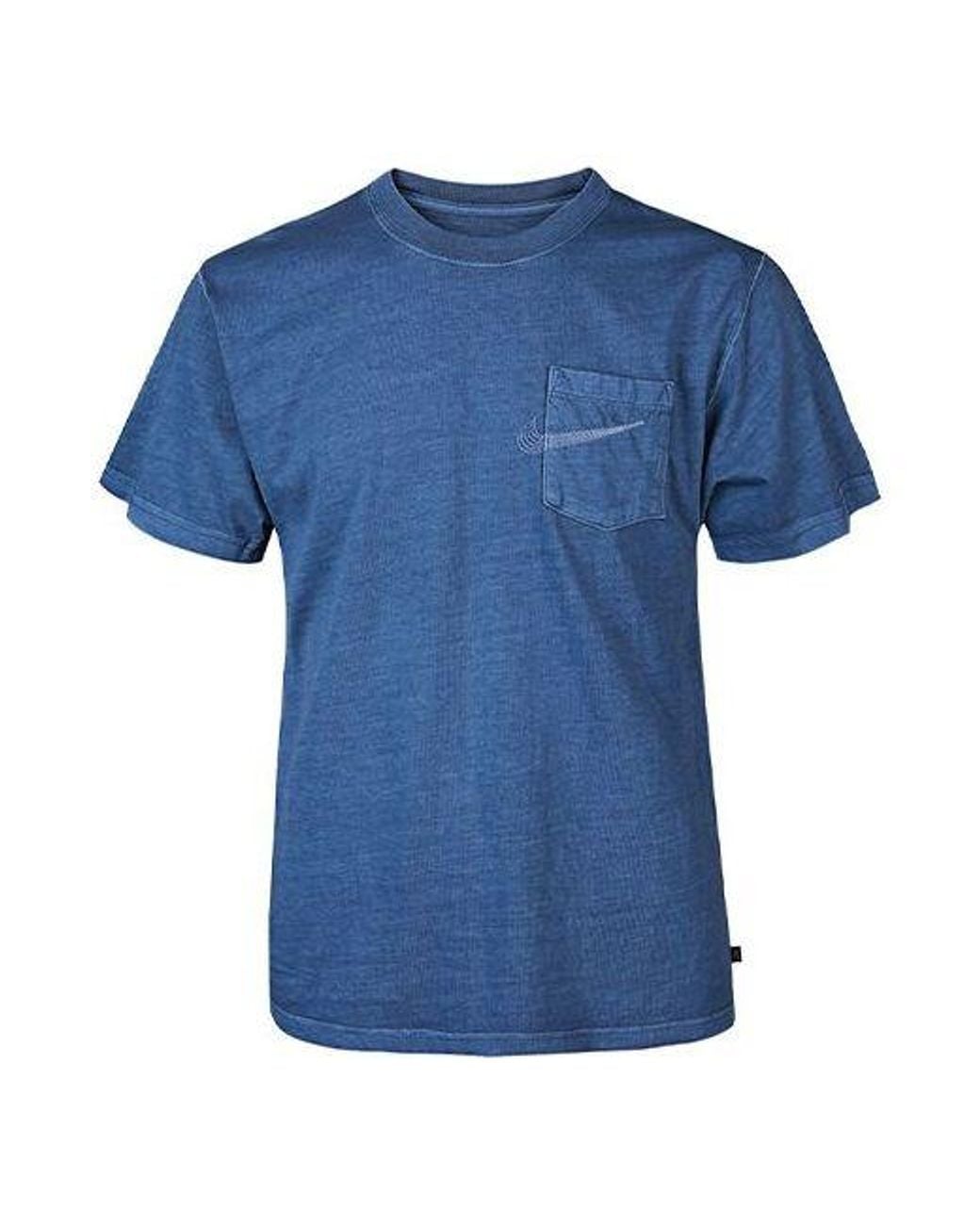 Nike Blue As Nk Sb Tee Pkt Round Neck Short Sleeve for men