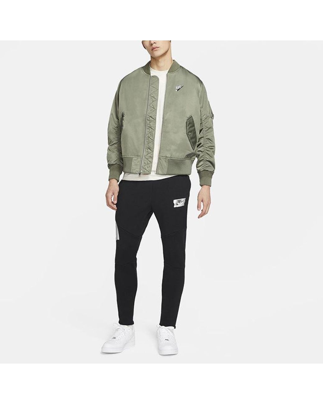 Nike Black As M Nsw Punk Pant Drawstring Knit Running Sports Long Pants for men