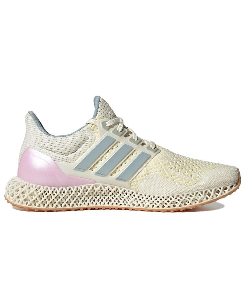 Adidas White Ultra 4D Shoes 'Off Orchid' for men
