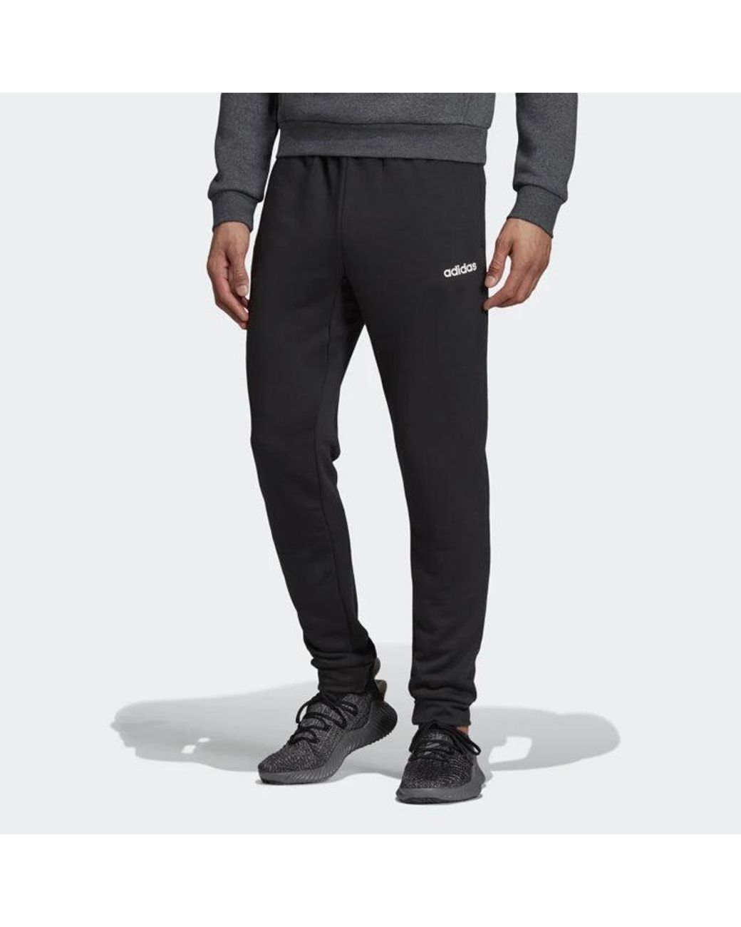 Adidas Black Athleisure Casual Sports Knit Long Pants for men