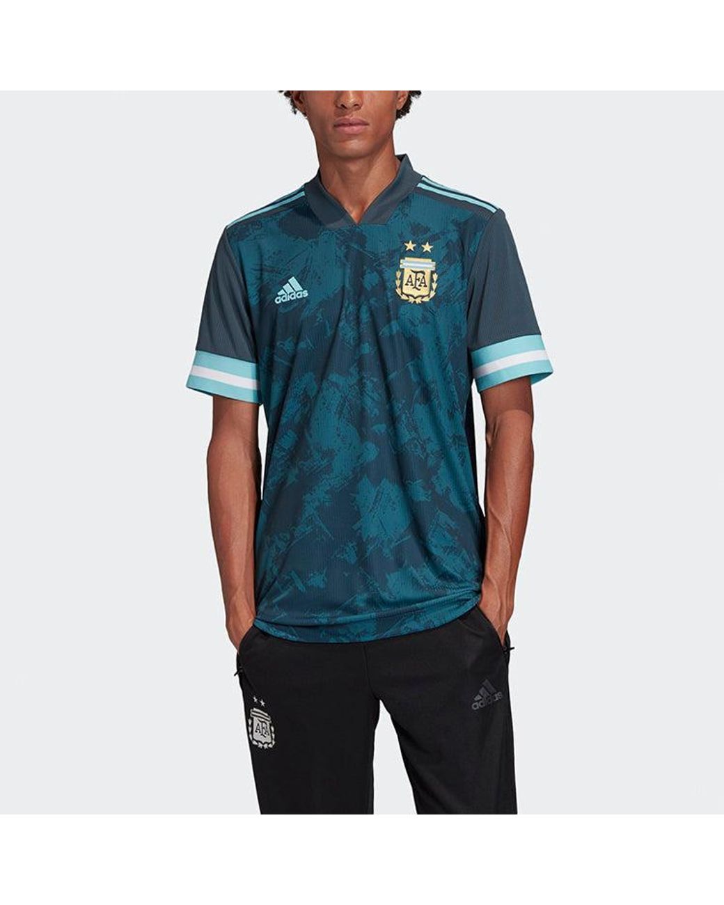 Adidas Blue Au Player Edition Argentina Away Breathable Short Sleeve Soccer/Football Jersey for men