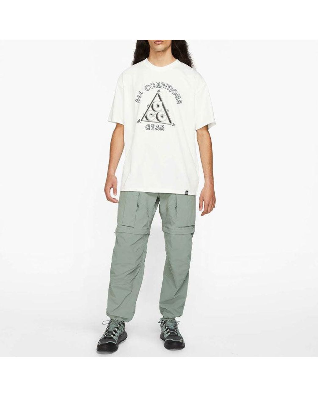 Nike White Acg Outdoor Sports Alphabet Printing Short Sleeve for men