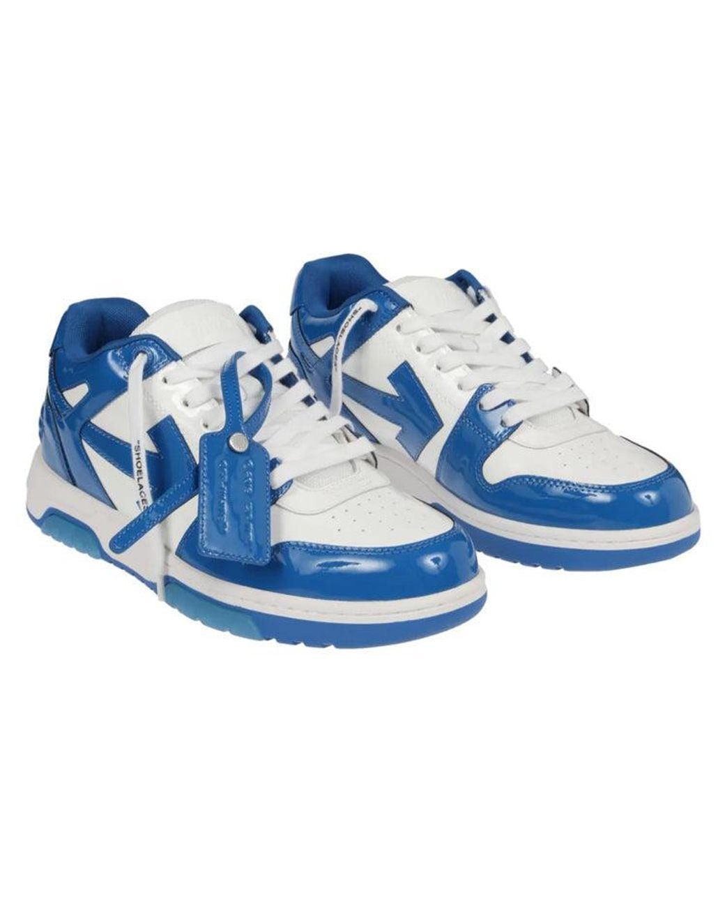 Off-White c/o Virgil Abloh Blue Out Of Office Low-Top Patent Sneaker for men