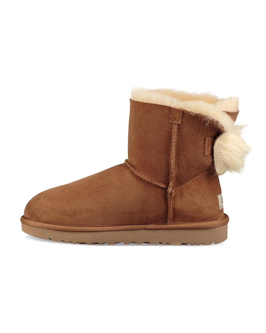 Ugg Fluff Bow Mini Fleece Lined Brown