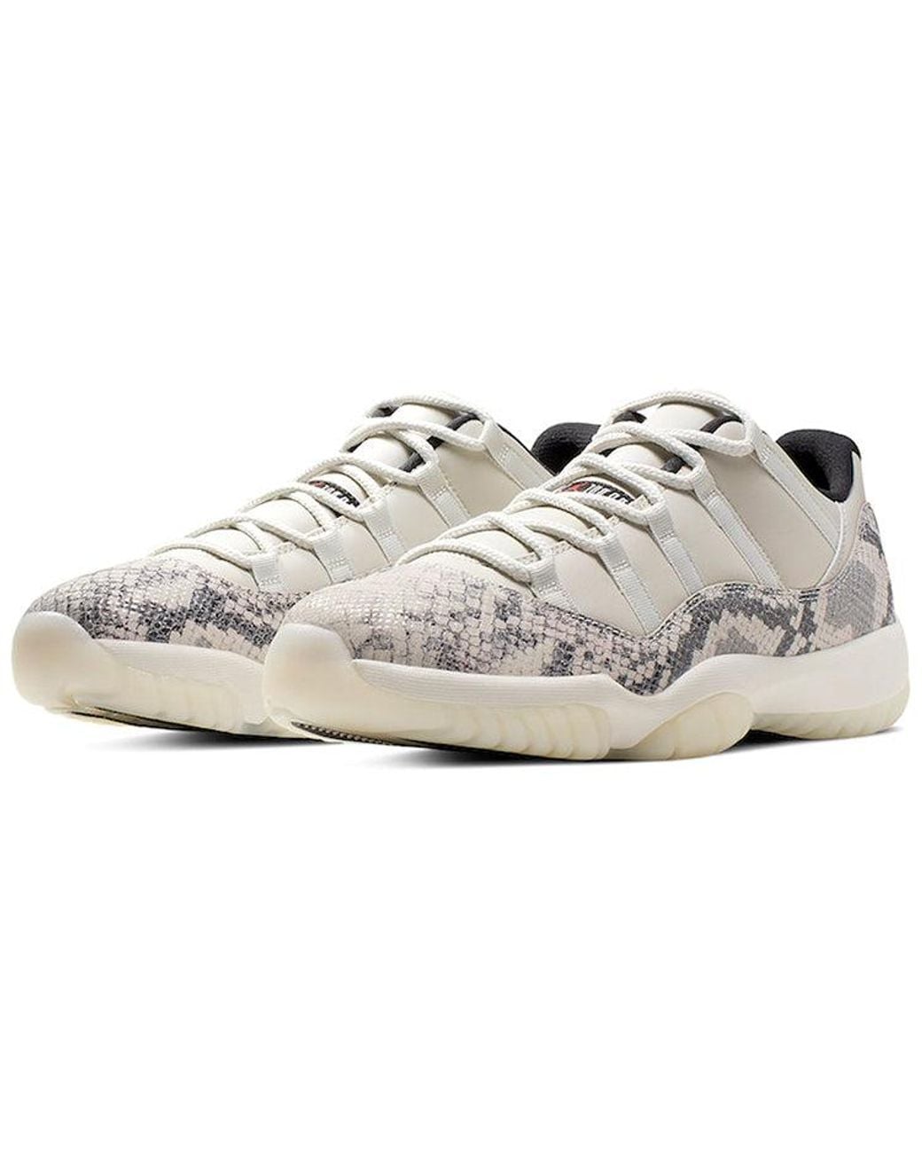 Nike White 11 Retro Low 'Light Bone Snakeskin' for men