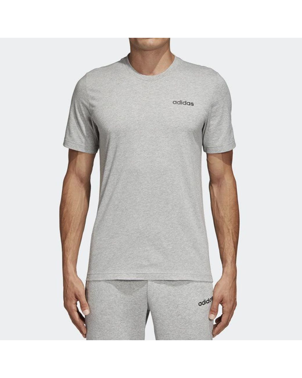 Adidas Gray E Pin Tee Sports Stylish Round Neck Short Sleeve for men