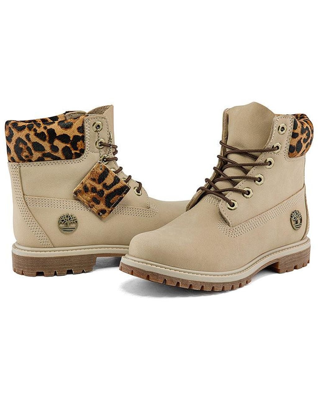 Timberland Natural (Wmns) 6 Inch Safari Cheetah Waterproof Boot 'Ivory Nubuck'