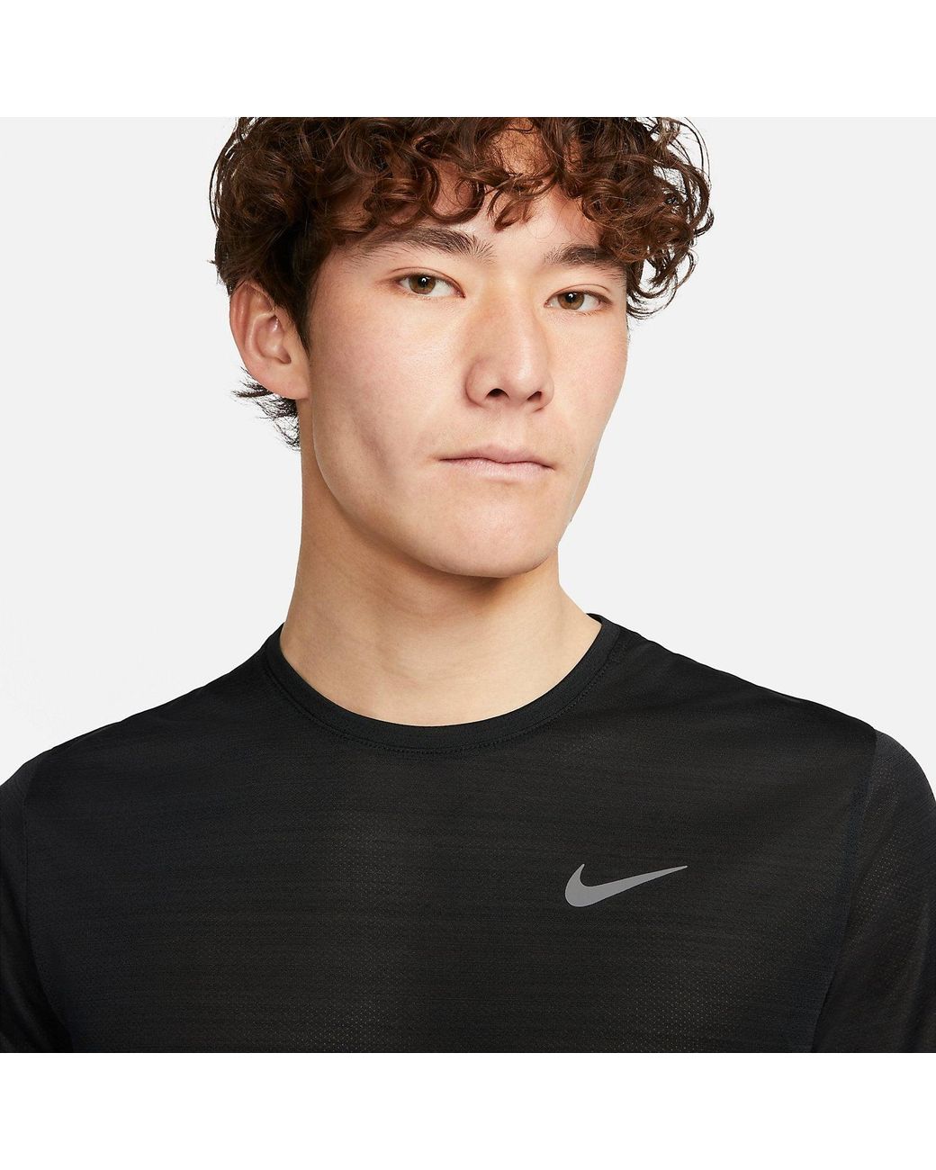 Nike Black Dri-Fit Miler Short-Sleeve Top for men