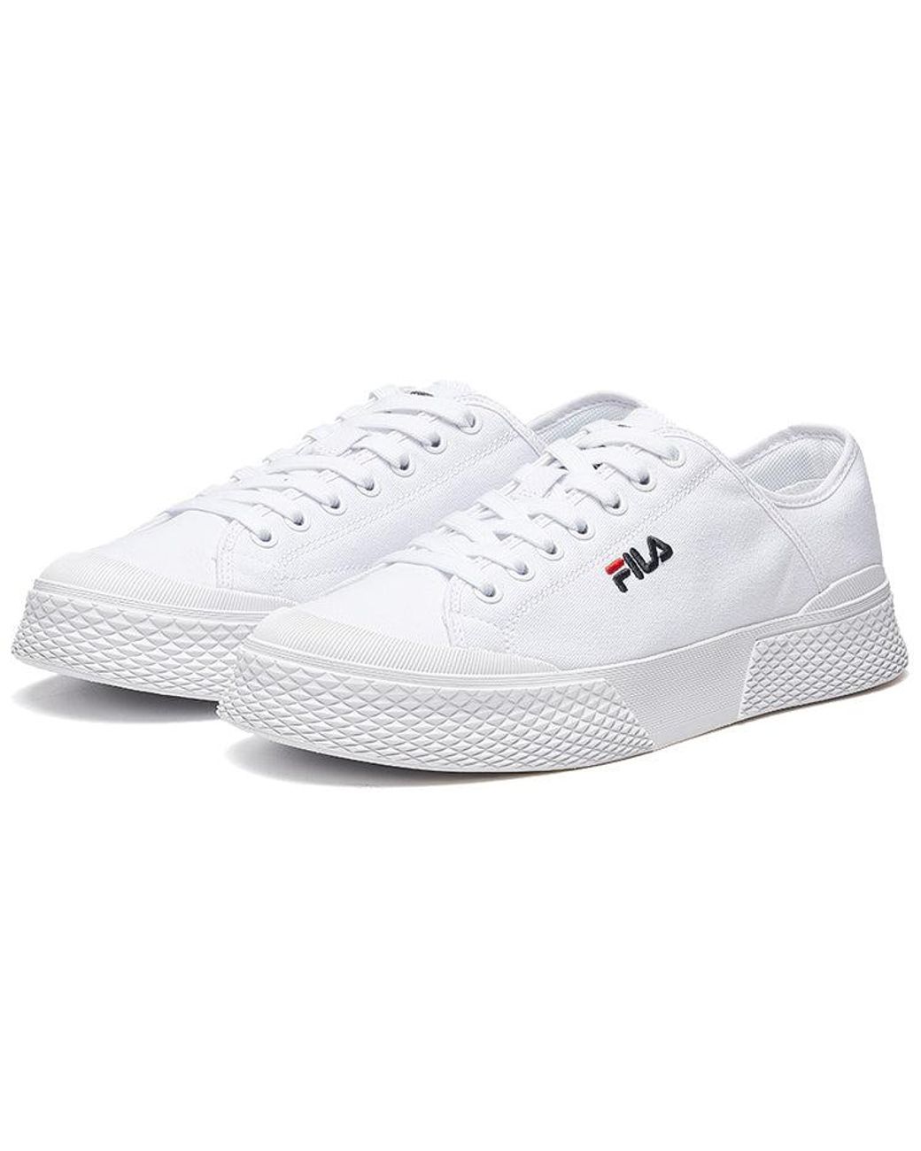 Fila White Canvas Shoes for men
